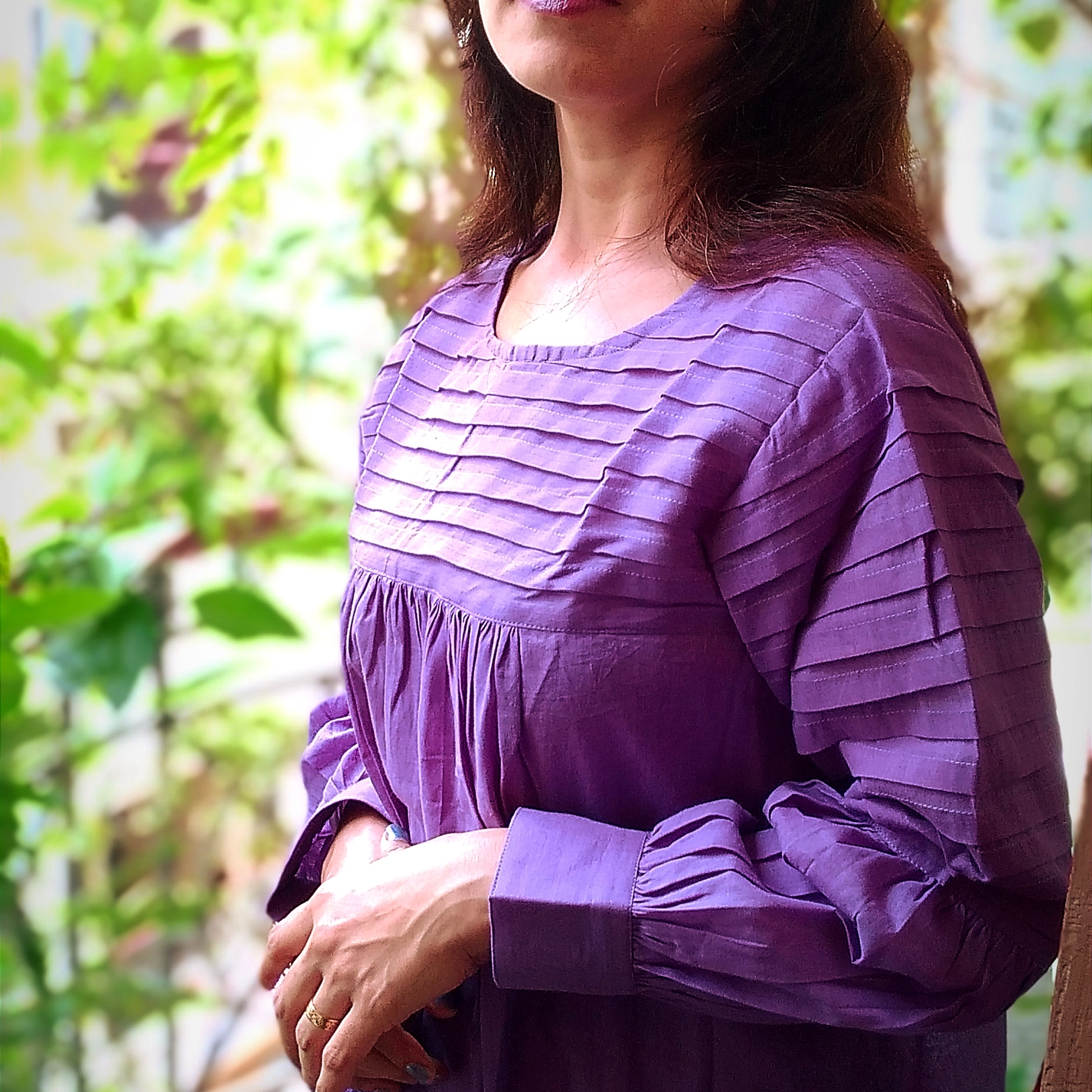 SONGS OF SILENCE II- Handmade Pleated and Flared Summer Cotton Designer wear / Party Wear.