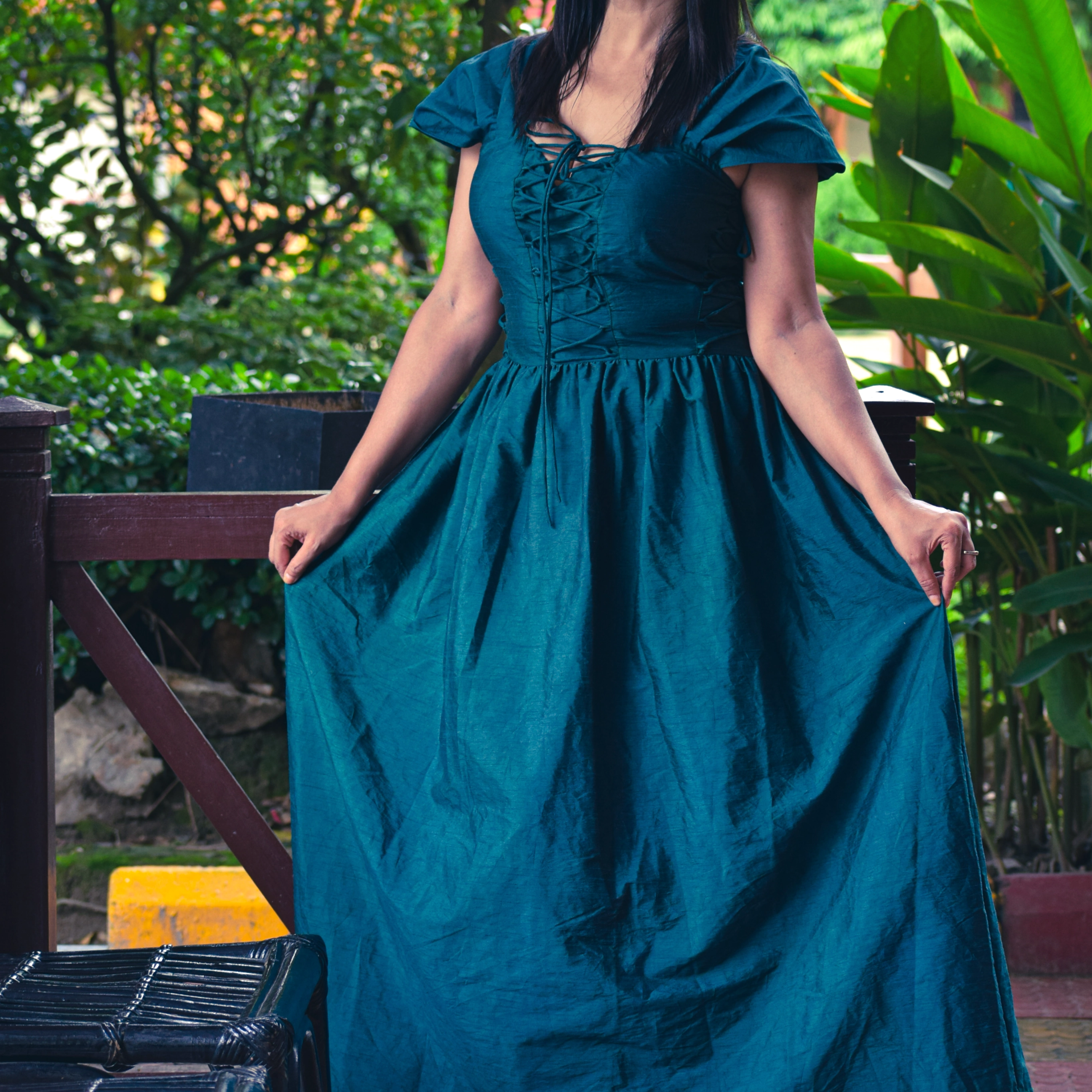 RAPUNZEL'S QUEST ll ~ Front & Side Lace Up Corset Style Vintage theme  Summer Dress / Party Wear.