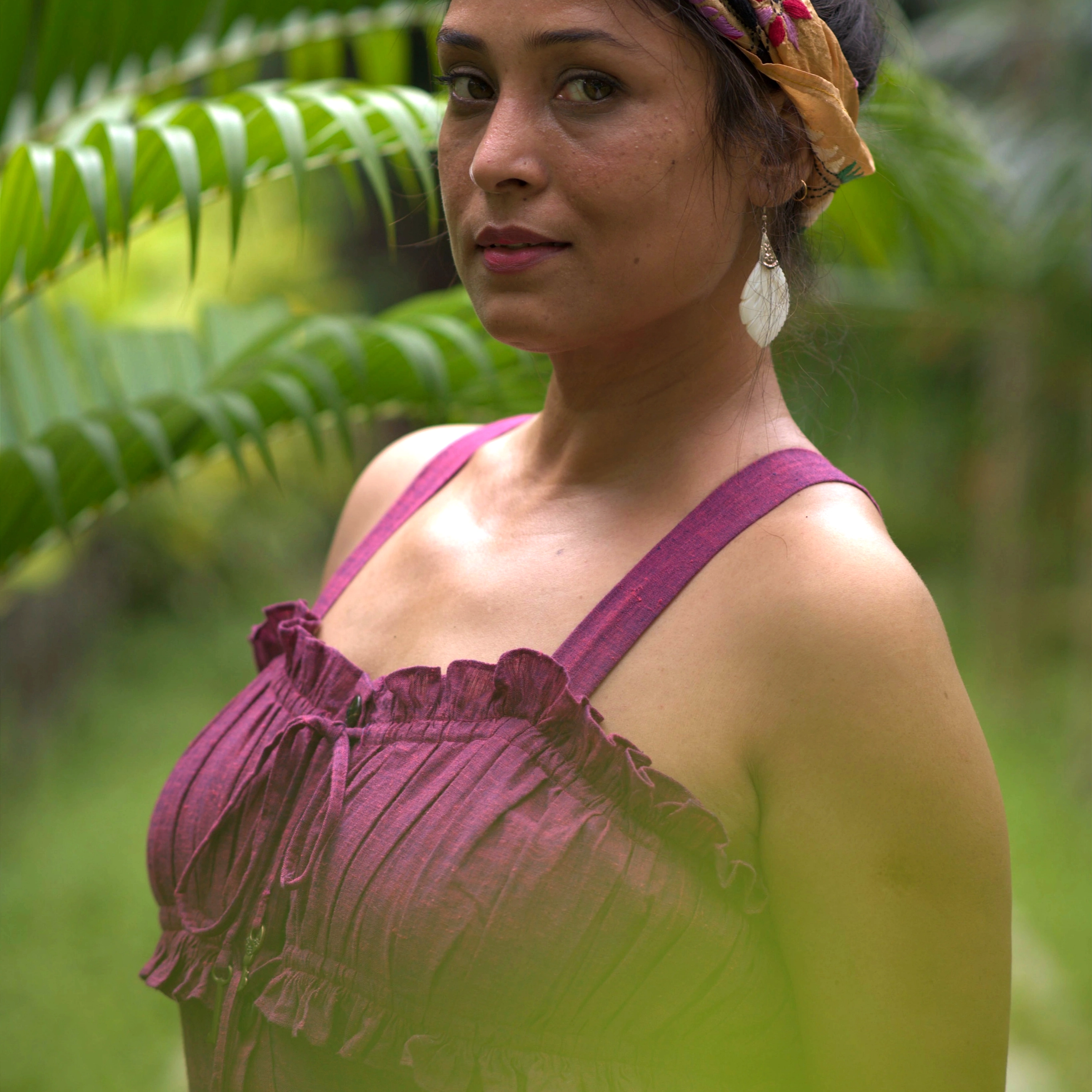 INAMORATA’S TALE ~ Front Lace & Buttoned Suspender Maxi Dress in handwoven Cotton / Summer Dress / Party Wear.