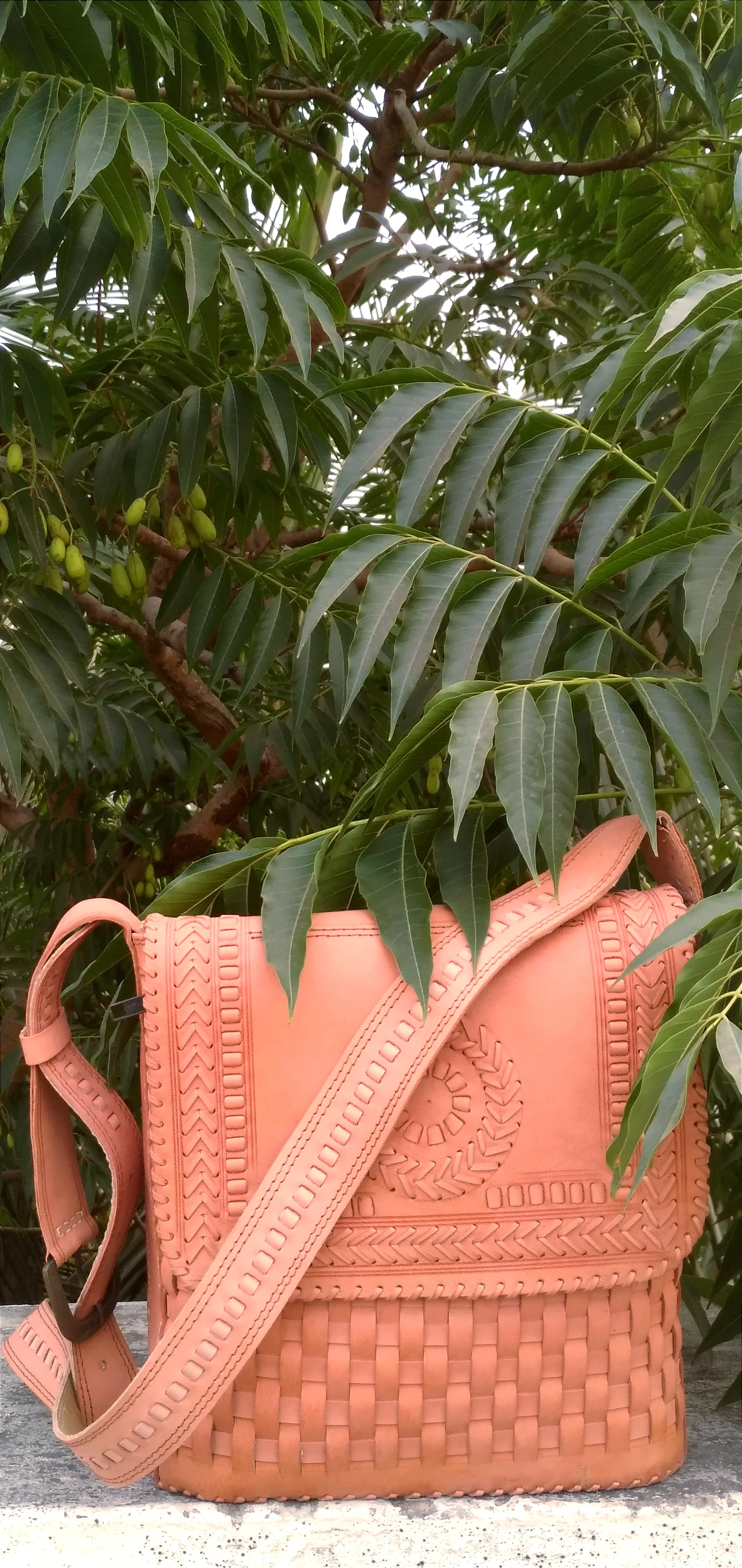 Leather Love - Handcrafted Interwoven Cruelty Free Leather Sling Bag