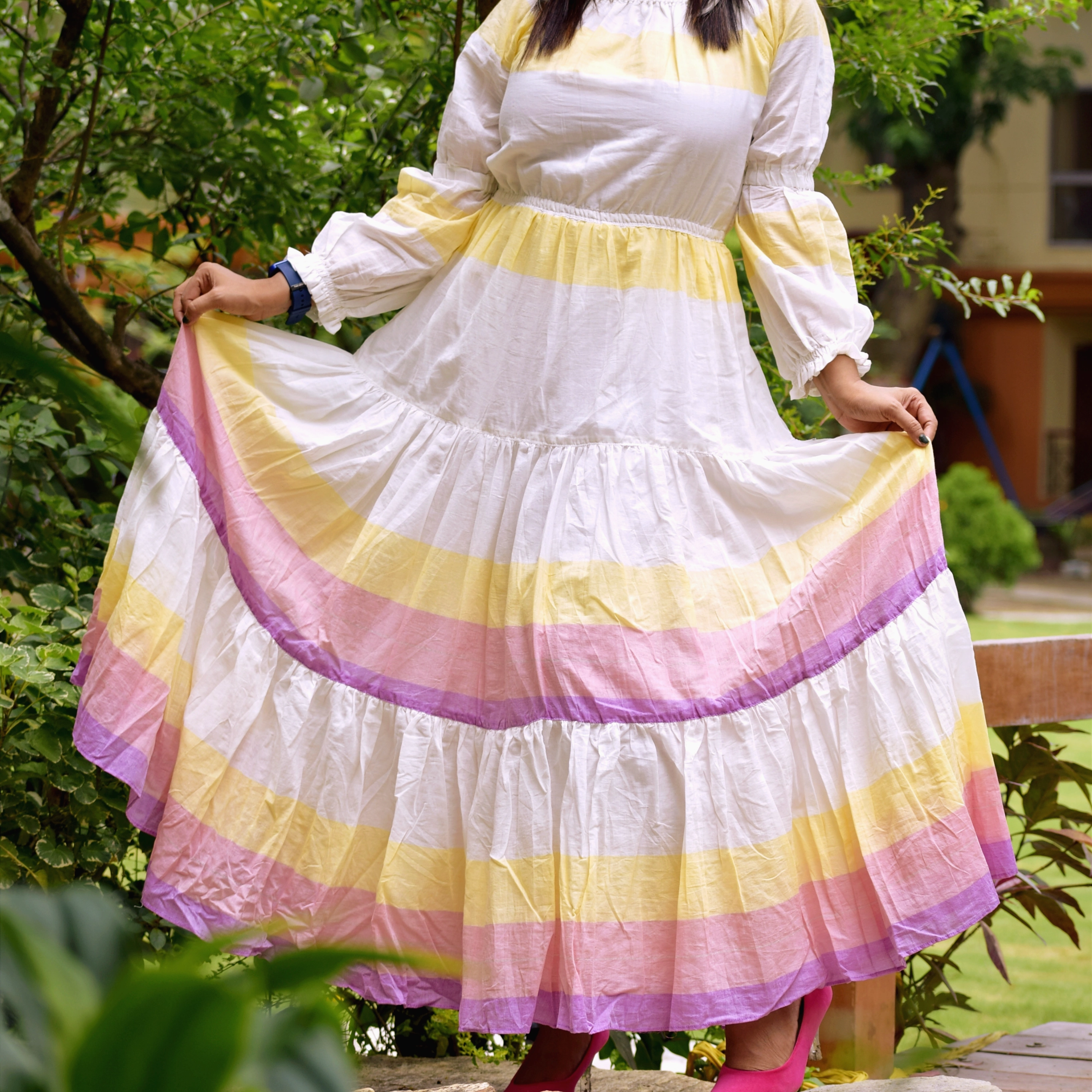 AURORA - Tiered & Flared Maxi Dress for Special Occasion.