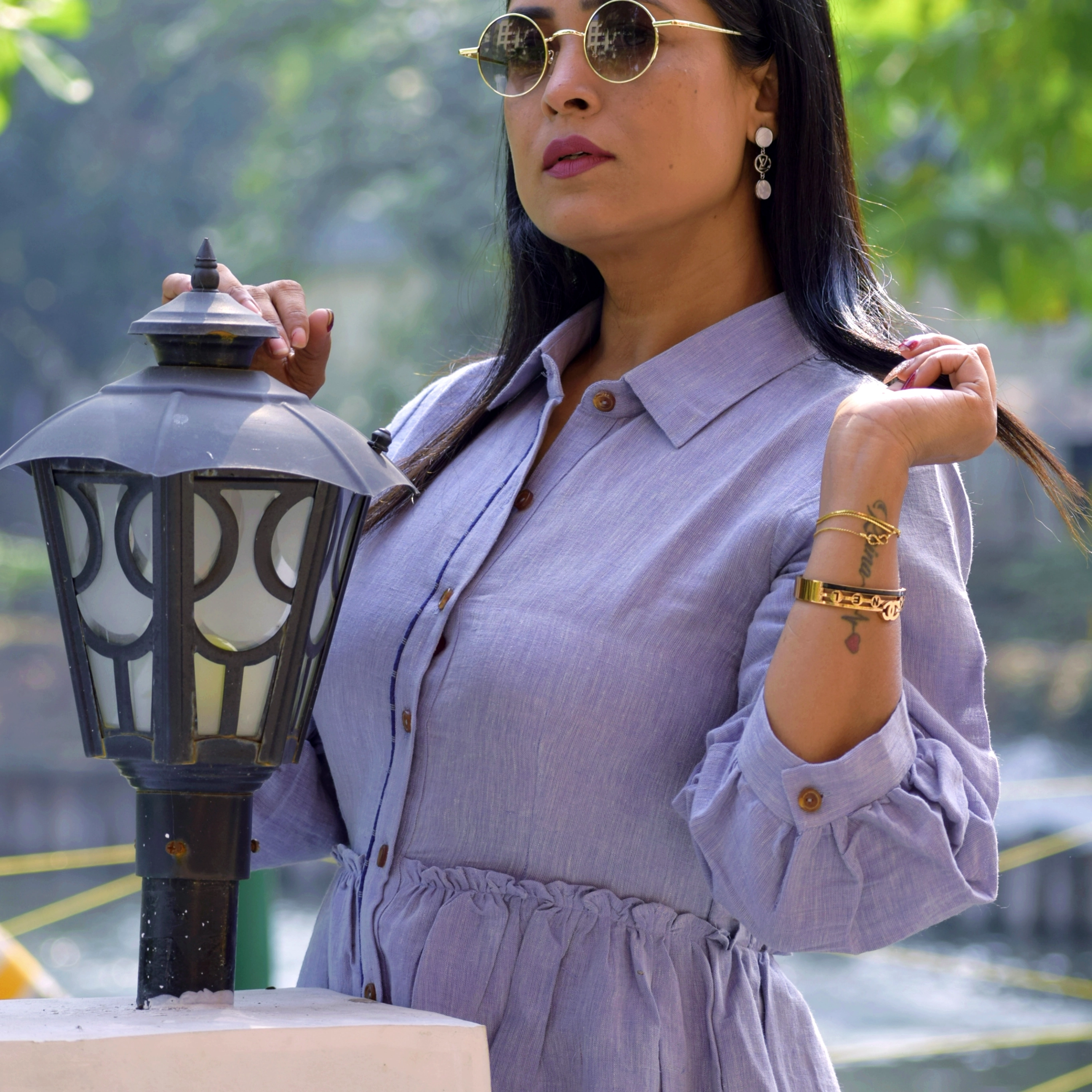 SALSA VIBES- Multi Tiered Linen Cotton Flared Semi Casual Summer Dress 