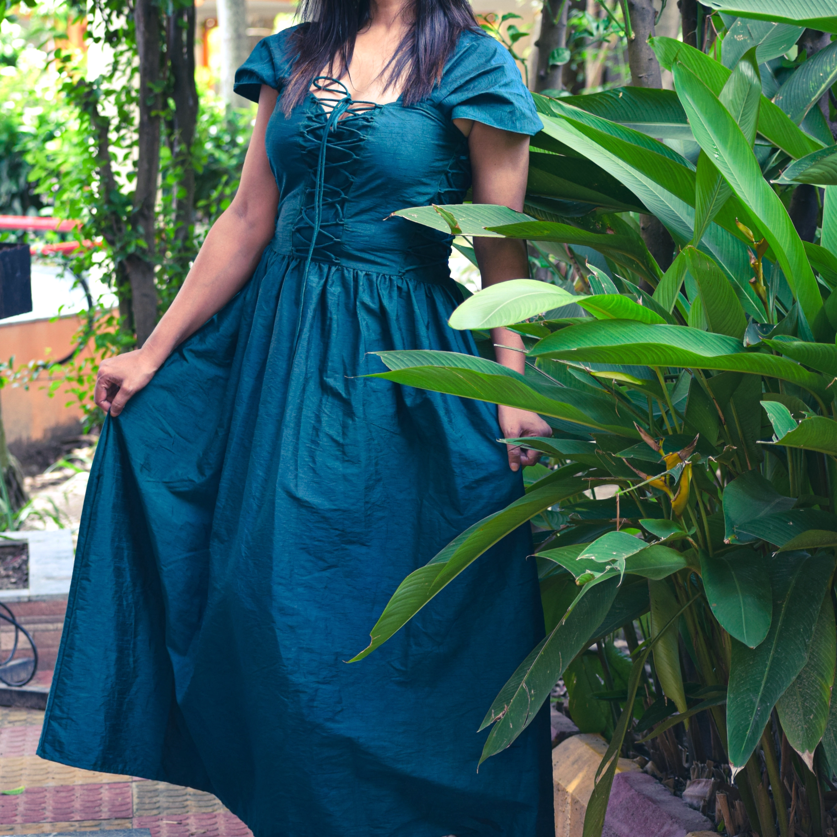 RAPUNZEL'S QUEST ll ~ Front & Side Lace Up Corset Style Vintage theme  Summer Dress / Party Wear.