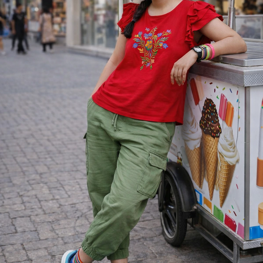 SUNNY BLISS - Peplum Hem Fitted pleated V Neck Sleeveless Top in Haze Red.