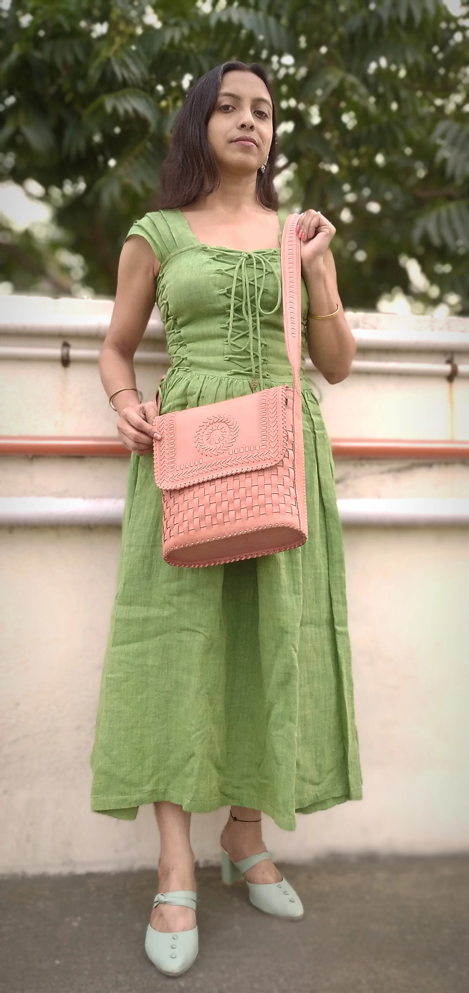 Leather Love - Handcrafted Interwoven Cruelty Free Leather Sling Bag