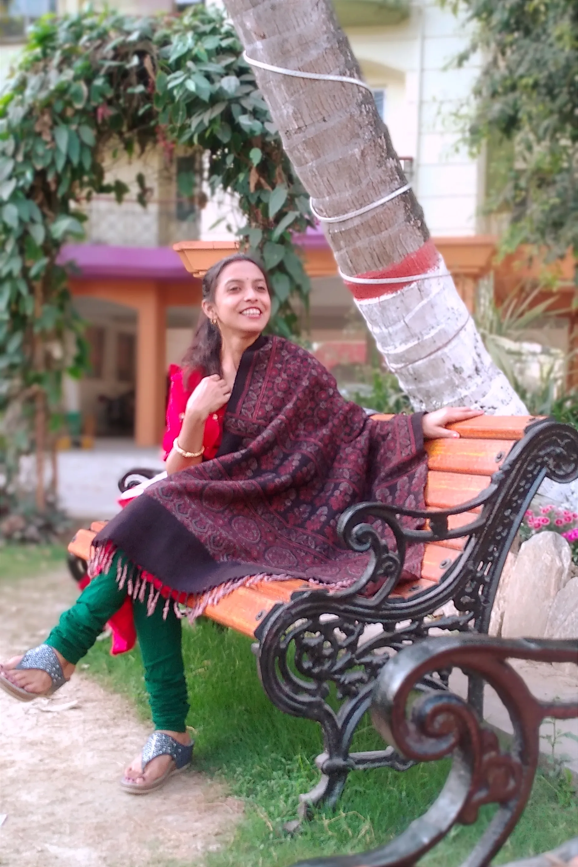 Mashrabiya - Ajrakh-Printed Premium HandWoven Khadar Cotton Shawls -Dark Cocoa Brown