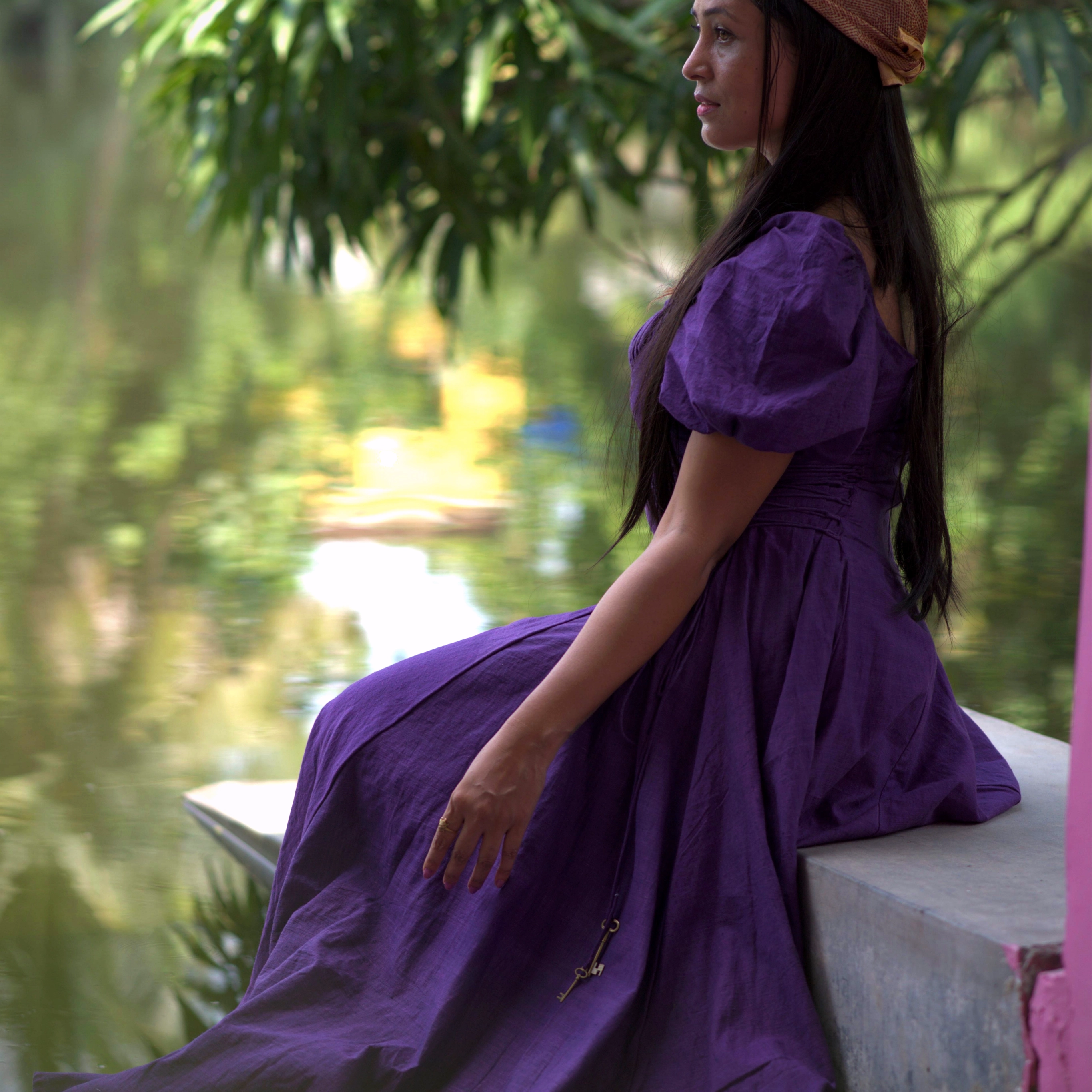 MONSOON'S DANCE~ Layered Corset Shape Handmade Boat Neck handwoven Summer Dress / Party Wear