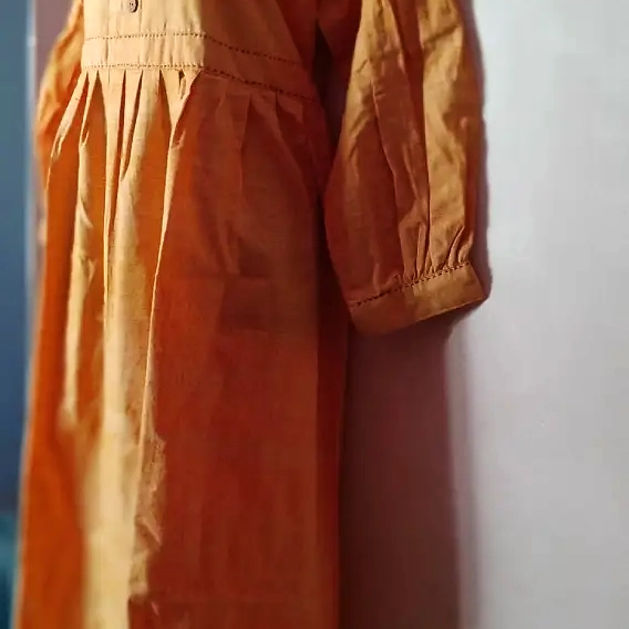 JADE lll - Ruffle Cuffed Semi Lantern Sleeved,Collared Button down Flared Summer Cotton  Party Wear.