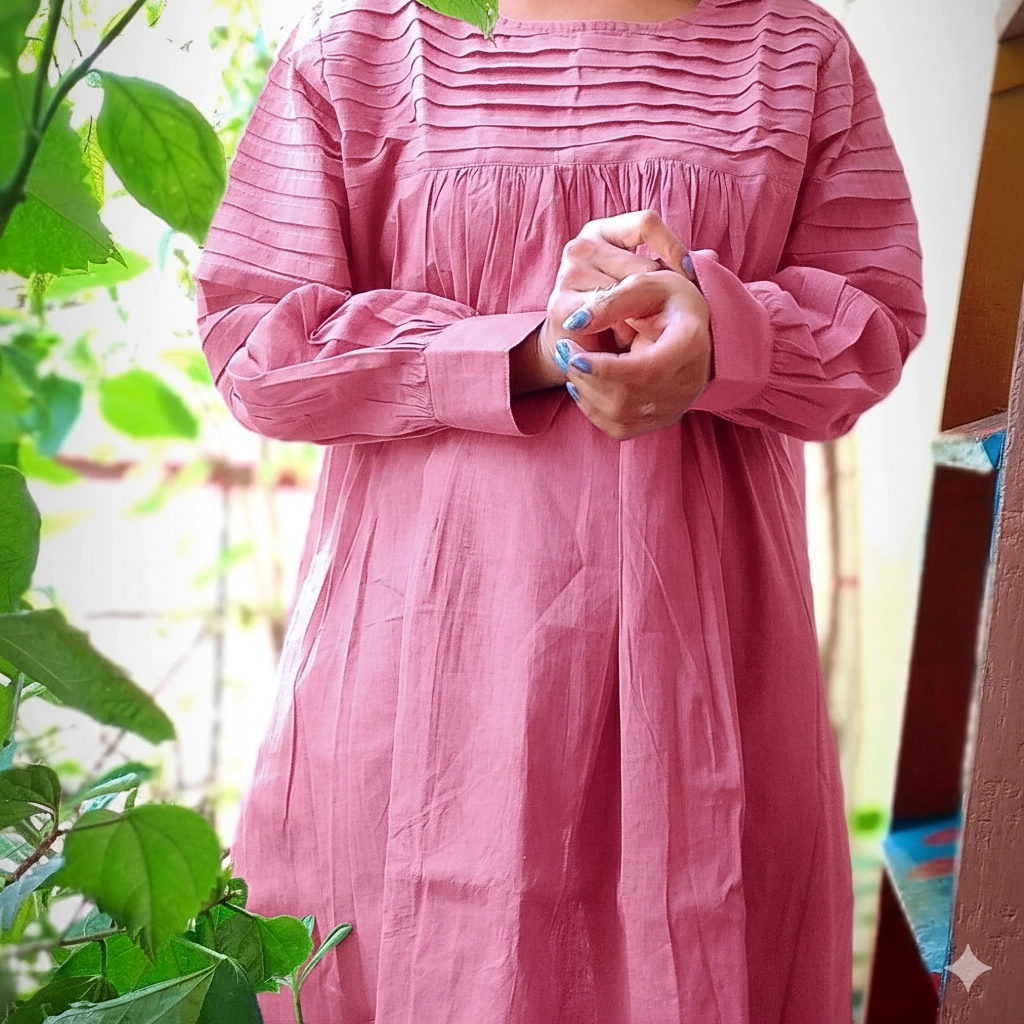 SONGS OF SILENCE lII- Handmade Pleated and Flared Summer Cotton Designer wear / Party Wear.