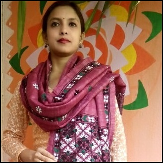 Mazentine Purple - Bengal Nakshi Kantha Embroidered Tussar Gicha Silk Handloom Duppatta.