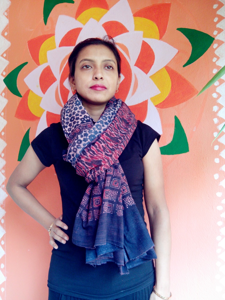 Manzil - Indigo Blue & Purple  Ajrakh-Printed Premium HandWoven Muslin Cotton Dupatta --You Fashion Statement