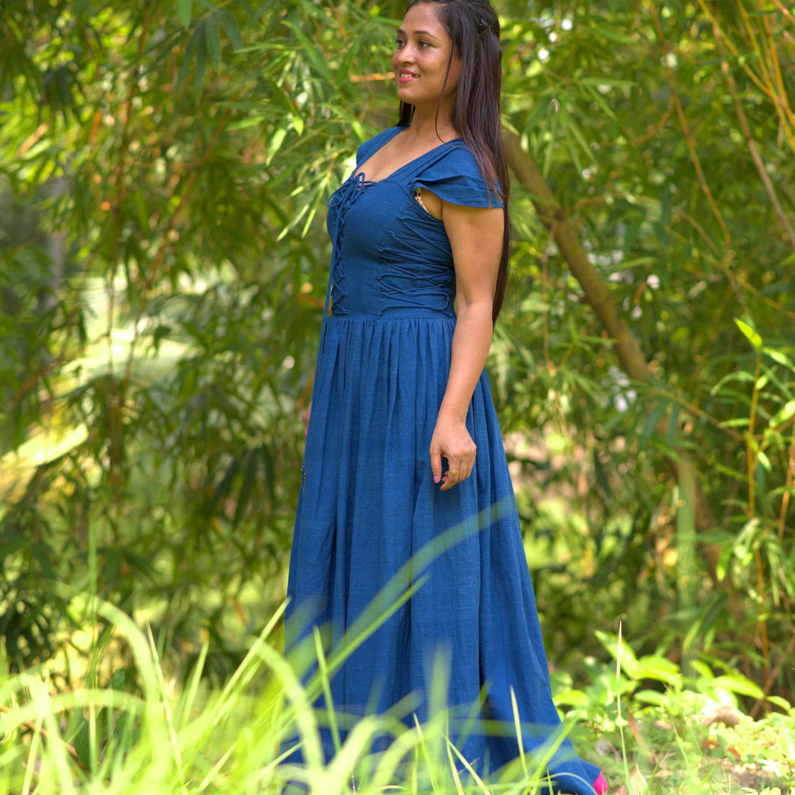 RAPUNZEL'S QUEST ~ Front & Side Lace Up Corset Style Vintage theme  Summer Dress / Party Wear.