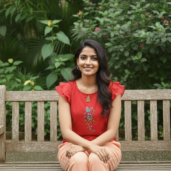 SUNNY BLISS - Peplum Hem Fitted pleated V Neck Sleeveless Top in Haze Red.