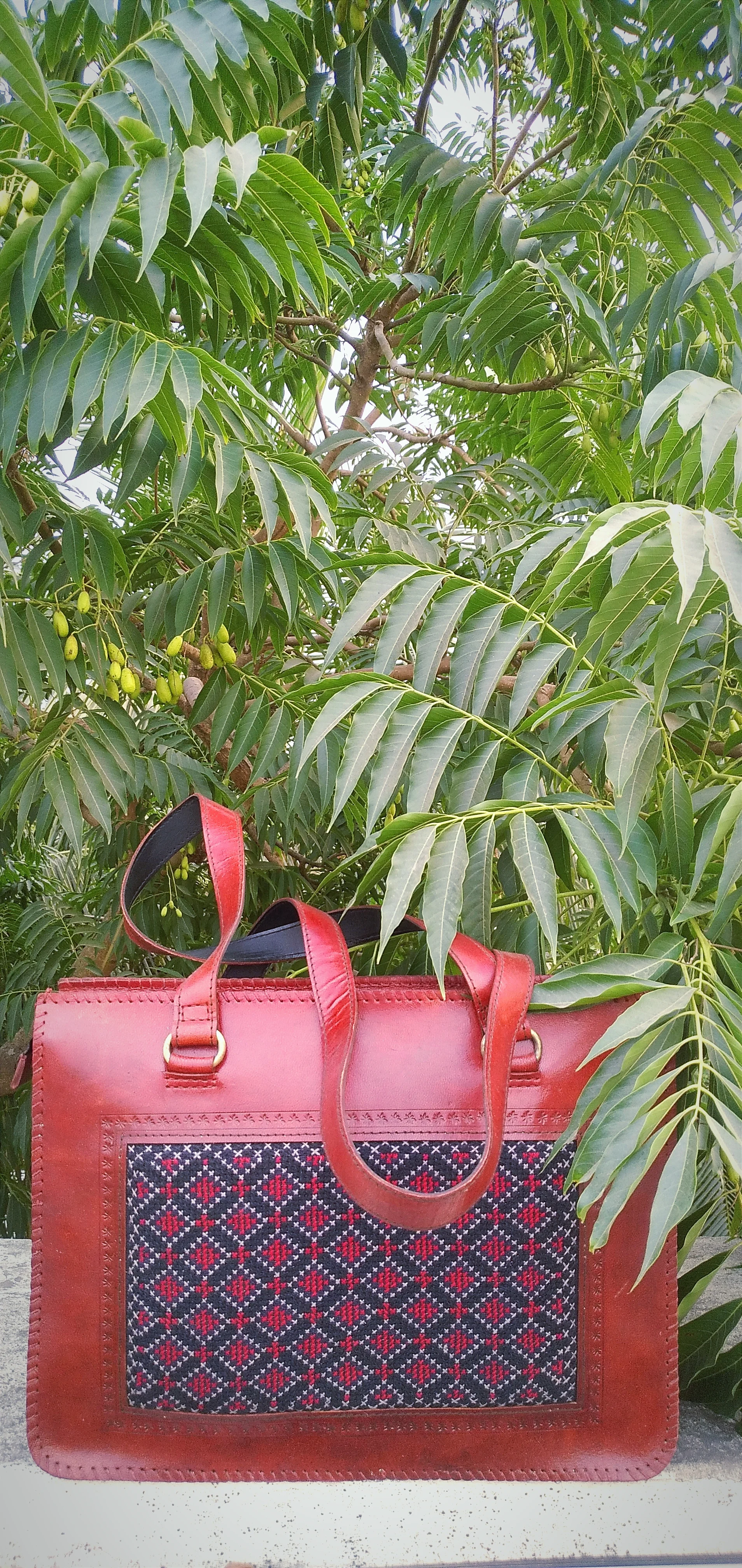 ATELIER – HandCrafted Cruelty Free Leather Designer HandBag with Embroidery.