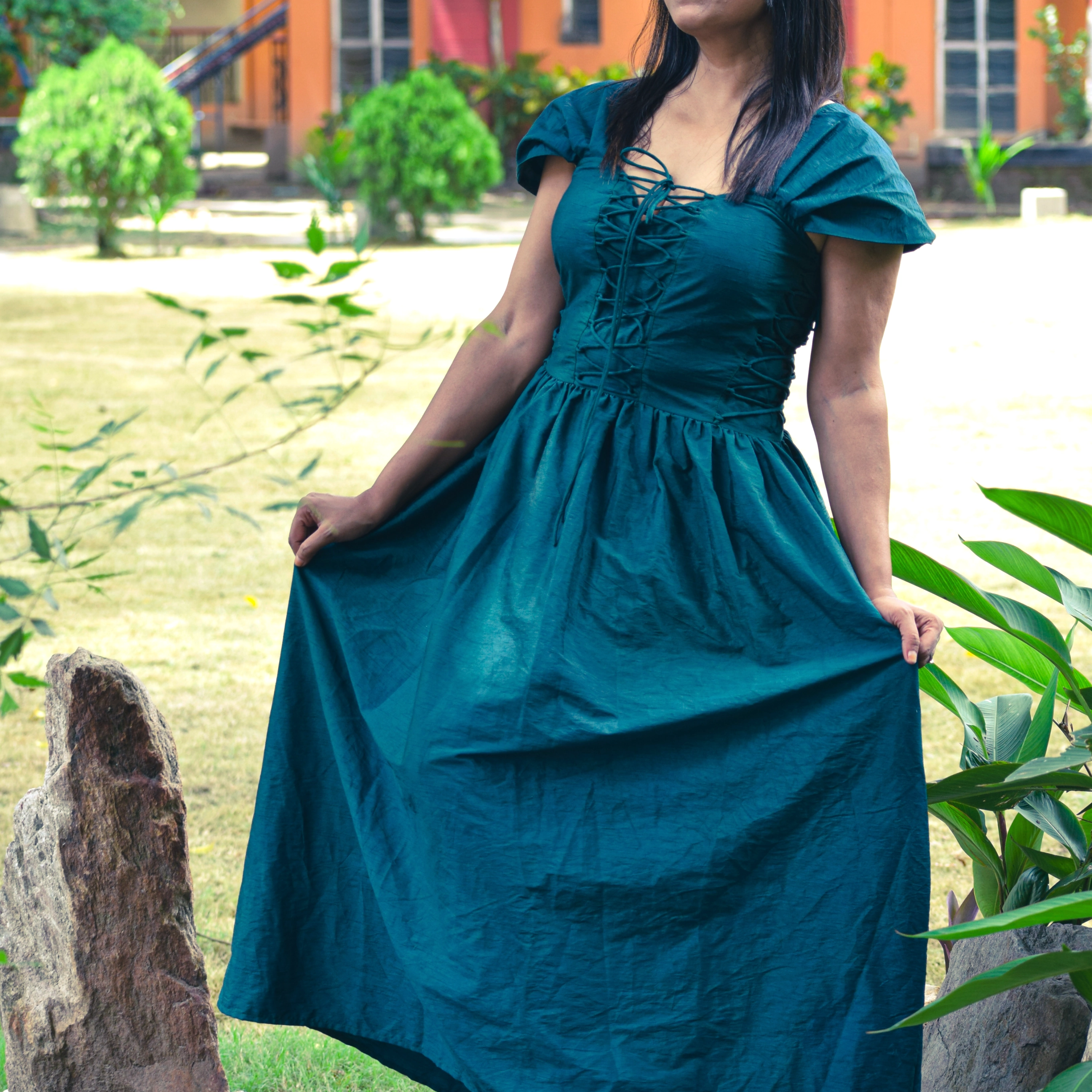 RAPUNZEL'S QUEST ll ~ Front & Side Lace Up Corset Style Vintage theme  Summer Dress / Party Wear.