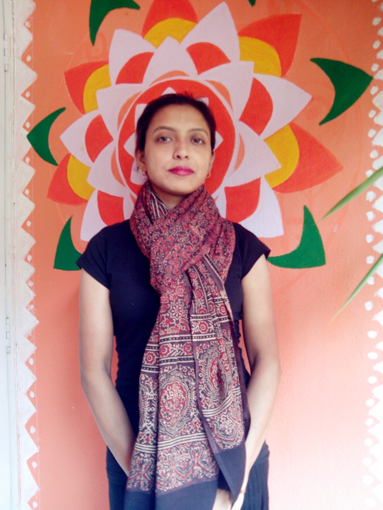 Wadhiya- Madder Red Ajrakh-Printed Premium HandWoven Muslin Cotton Dupatta --Organic Fashion Accessory.