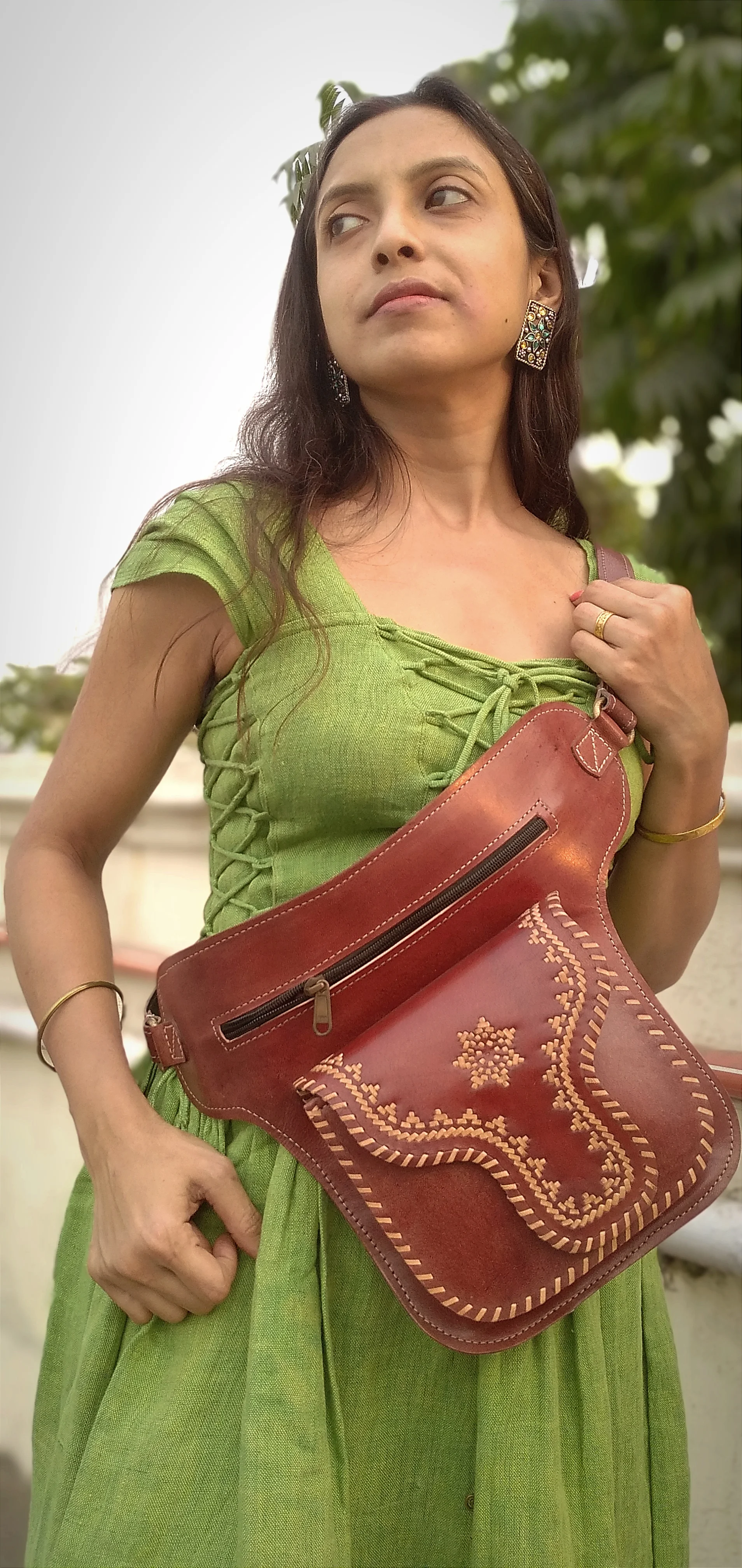SAVILE -Handcrafted BOHEMIAN Style CRUELTY Free Leather Saddle Bag.