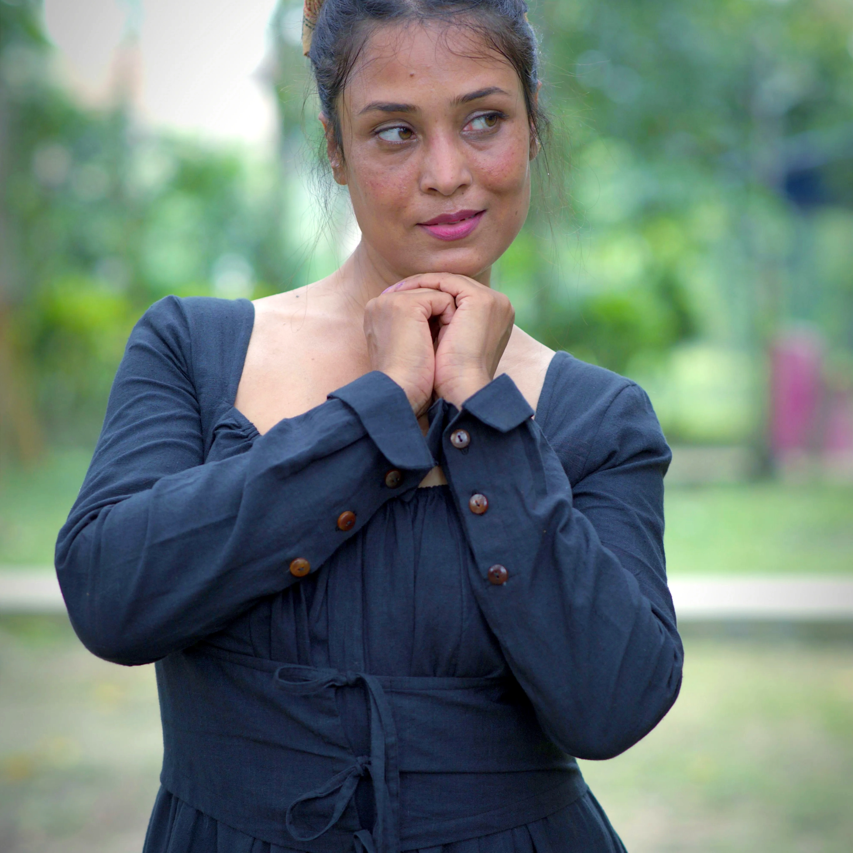 DERVISH DREAM ~ Front Lace Up,Corset Shape Handmade Flared Cotton full sleeves Summer Dress / Party Wear.