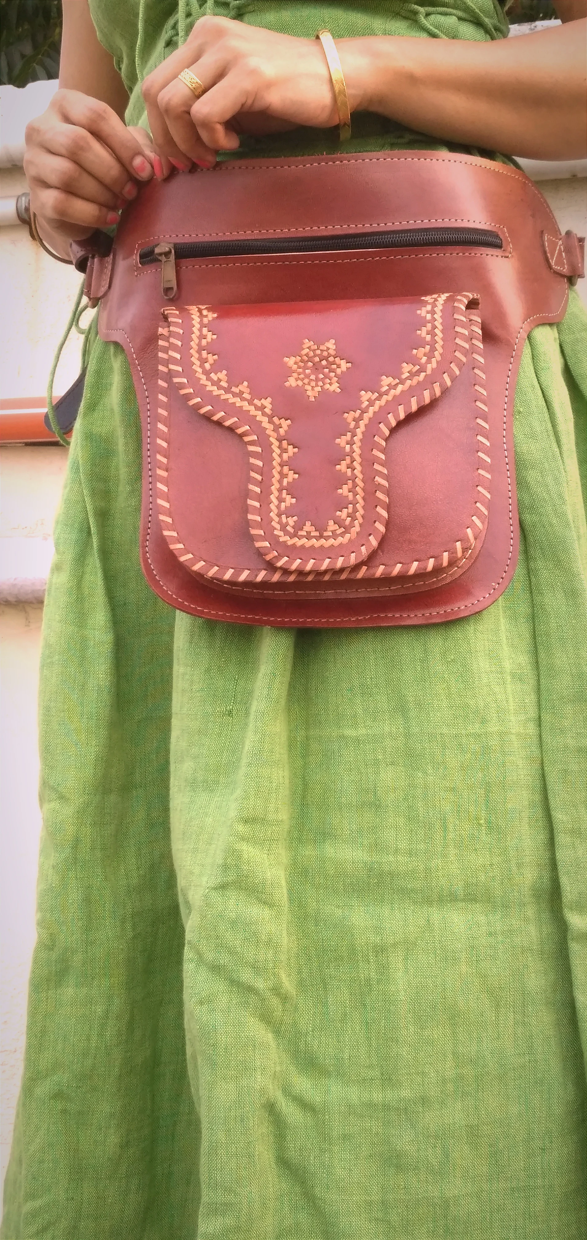 SAVILE -Handcrafted BOHEMIAN Style CRUELTY Free Leather Saddle Bag.