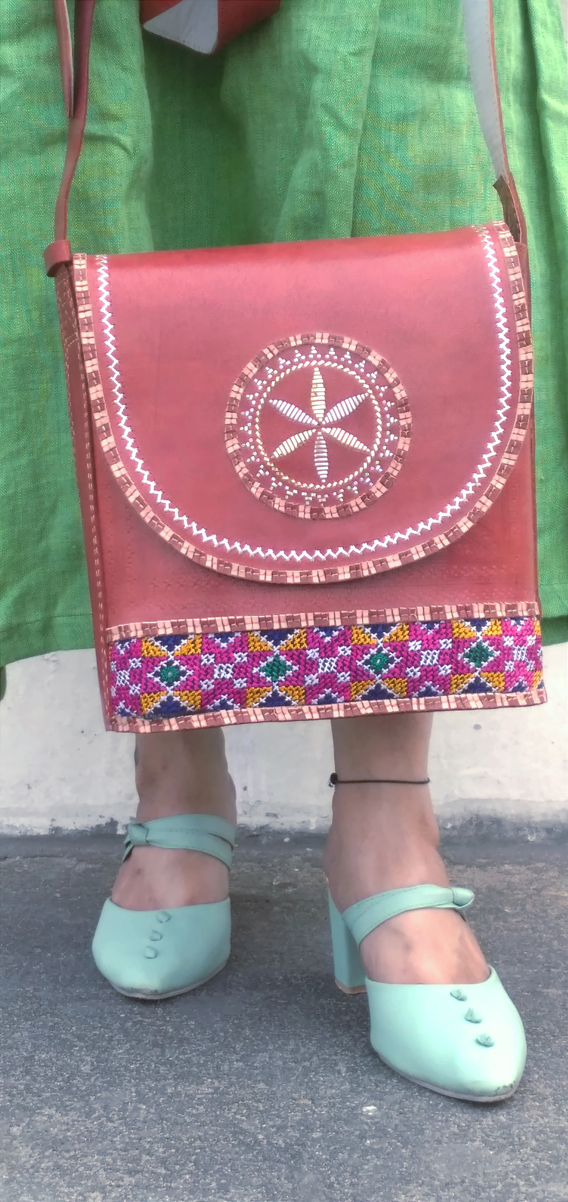 NOUVEAU – HandCrafted & HandEmbroidered Cruelty Free Leather Designer HandBag .