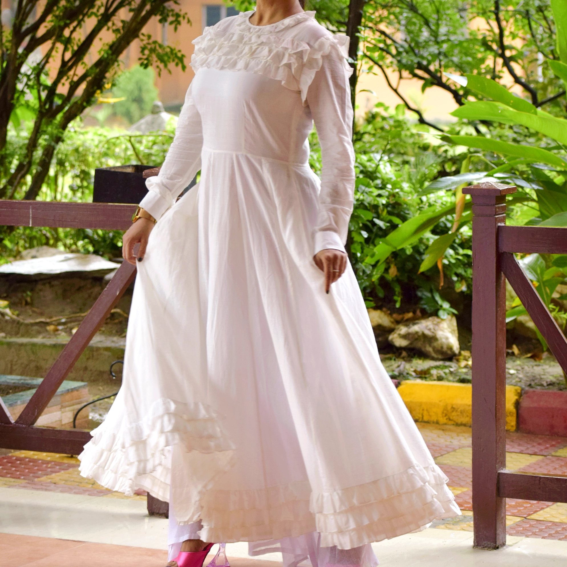 MEDITERRANEAN WINDS-Premium Muslin Cotton all season Designer-wear/Long Boho Dress/White Long Dress
