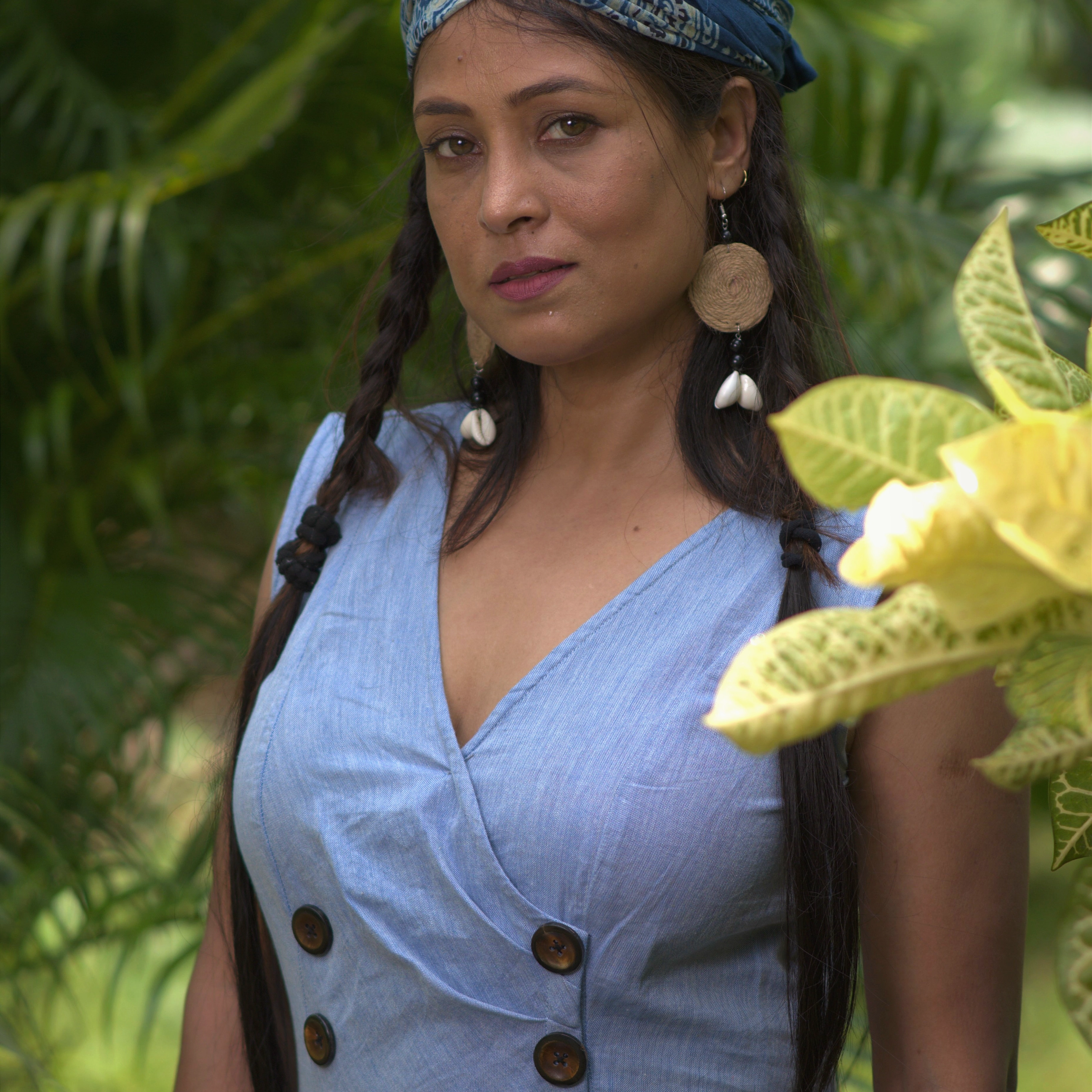 MERMAID'S QUEST ~ Double Breasted front button Midi Tank Linen Cotton Summer Dress / Party Wear for every occasion.