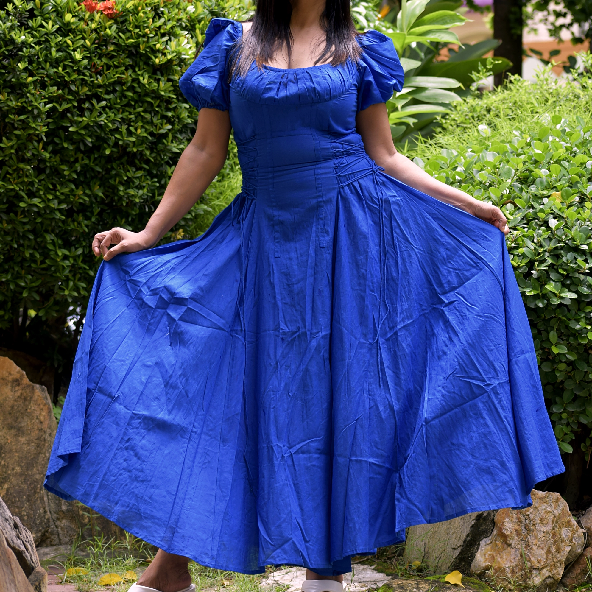 MONSOON'S DANCE ll ~ Layered Corset Shape Handmade Boat Neck handwoven Summer Dress / Party Wear