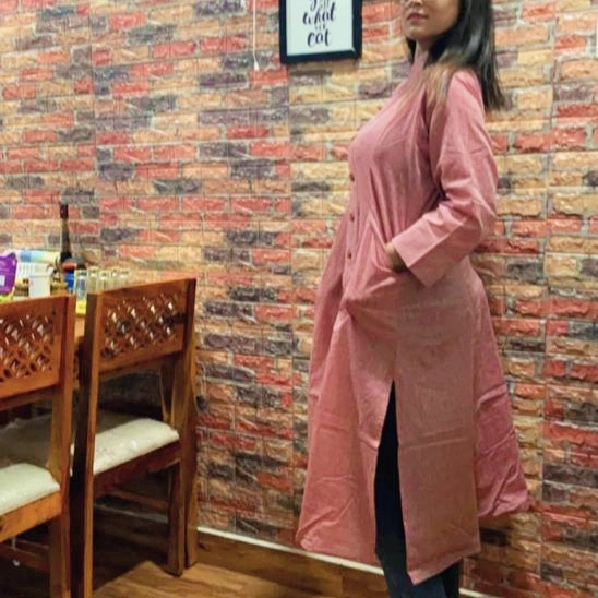 MANDARIN VIBES  ll ~ mandarin Collar Front Button Down Three Quarter Sleeves flared bottom ankle Length Maxi Dress with pockets.