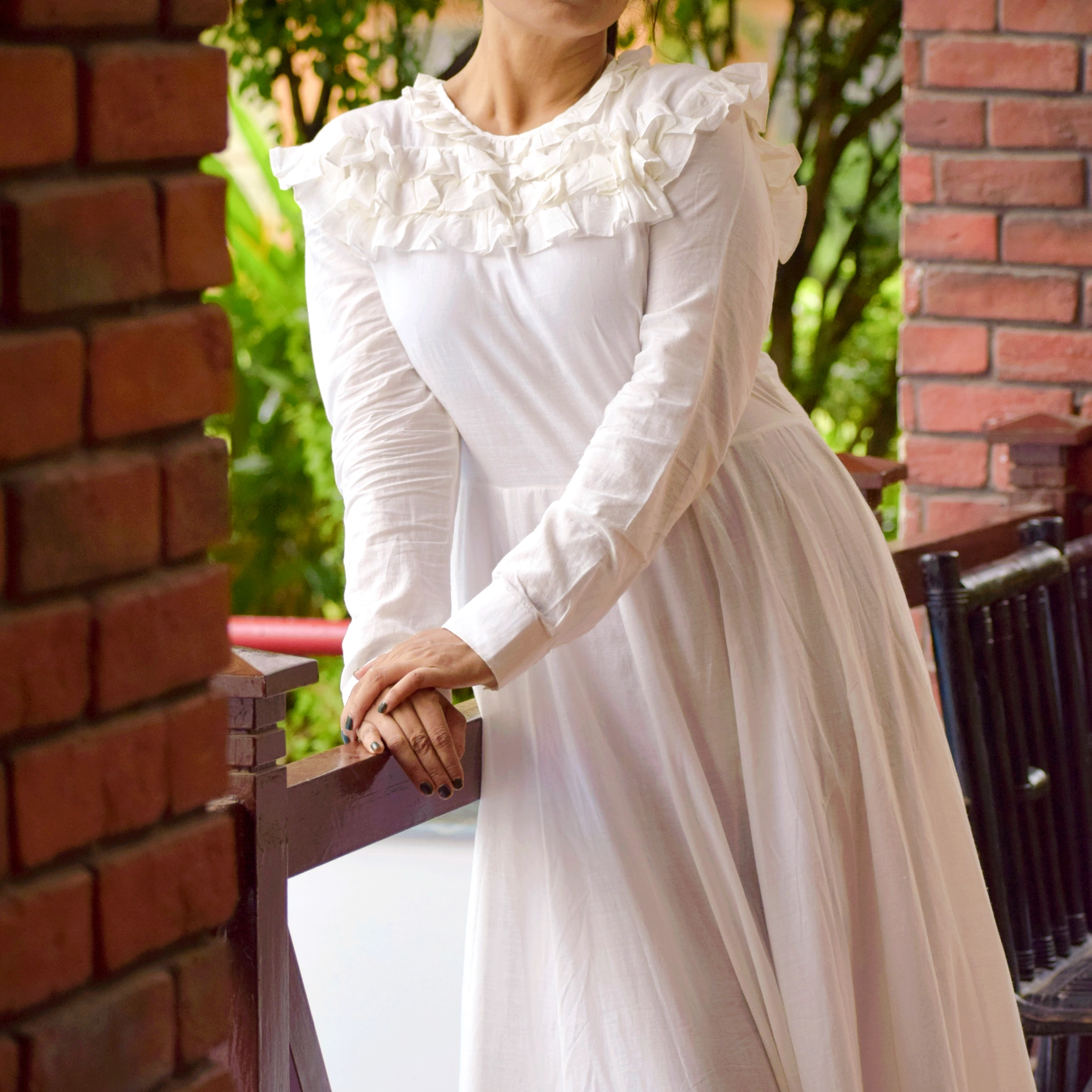 MEDITERRANEAN WINDS-Premium Muslin Cotton all season Designer-wear/Long Boho Dress/White Long Dress