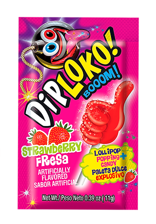 Paleta Dip Loko Boom sabor fresa