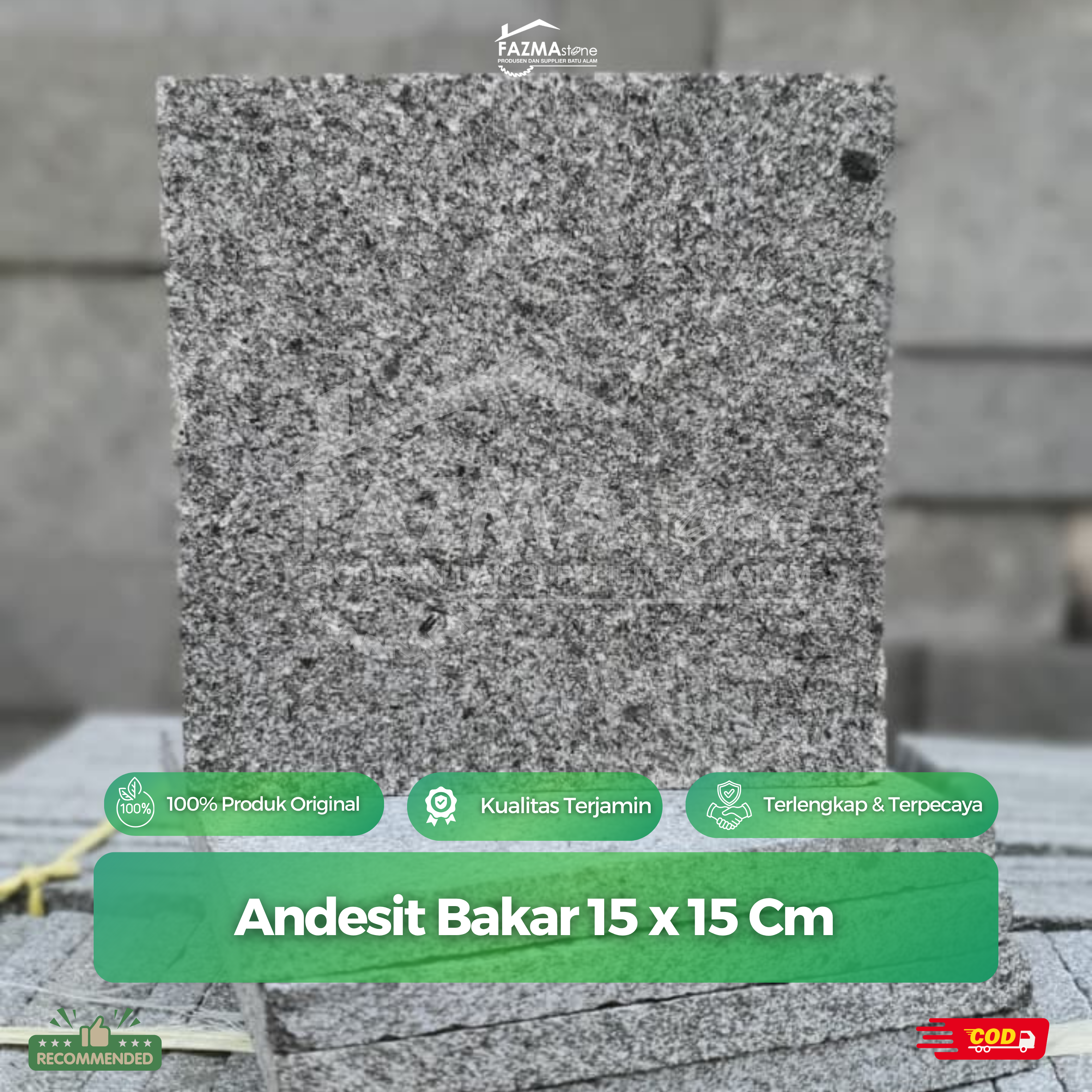 Andesit Bakar 15 x 15 cm