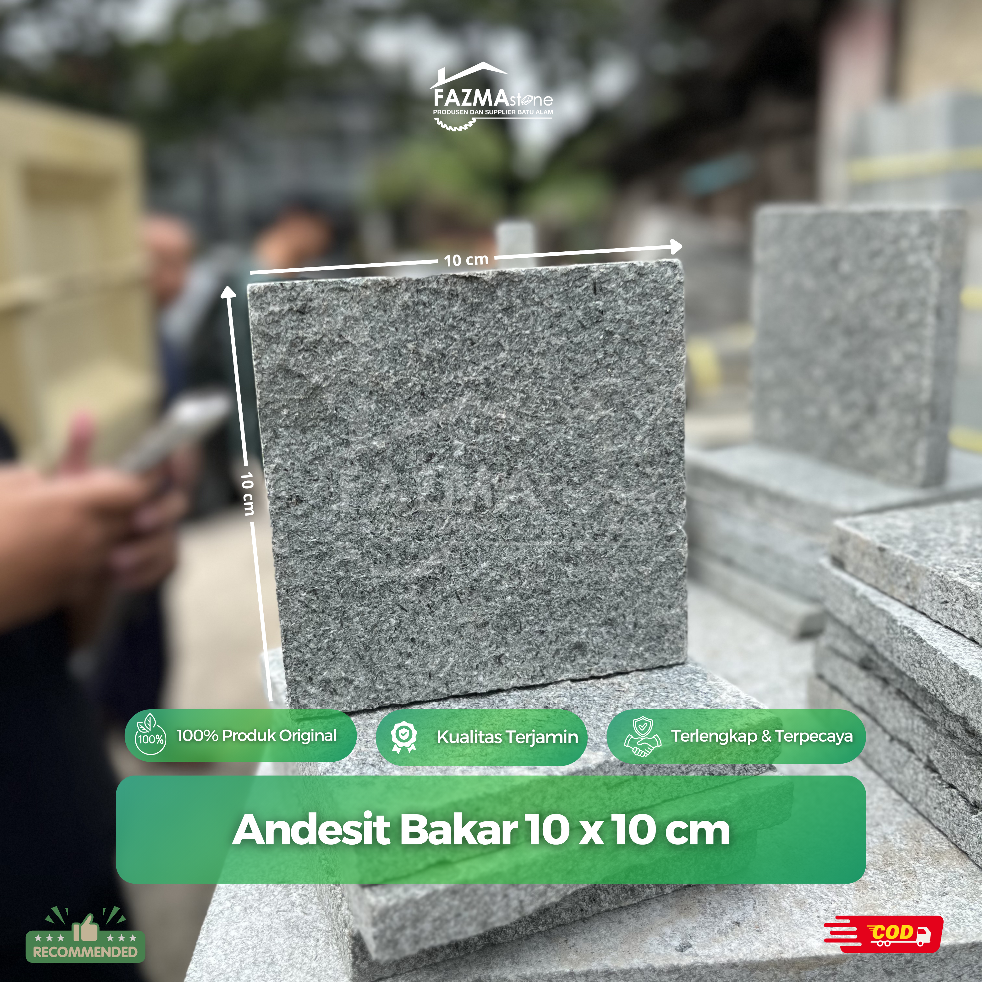 Andesit Bakar 10 x 10 Cm