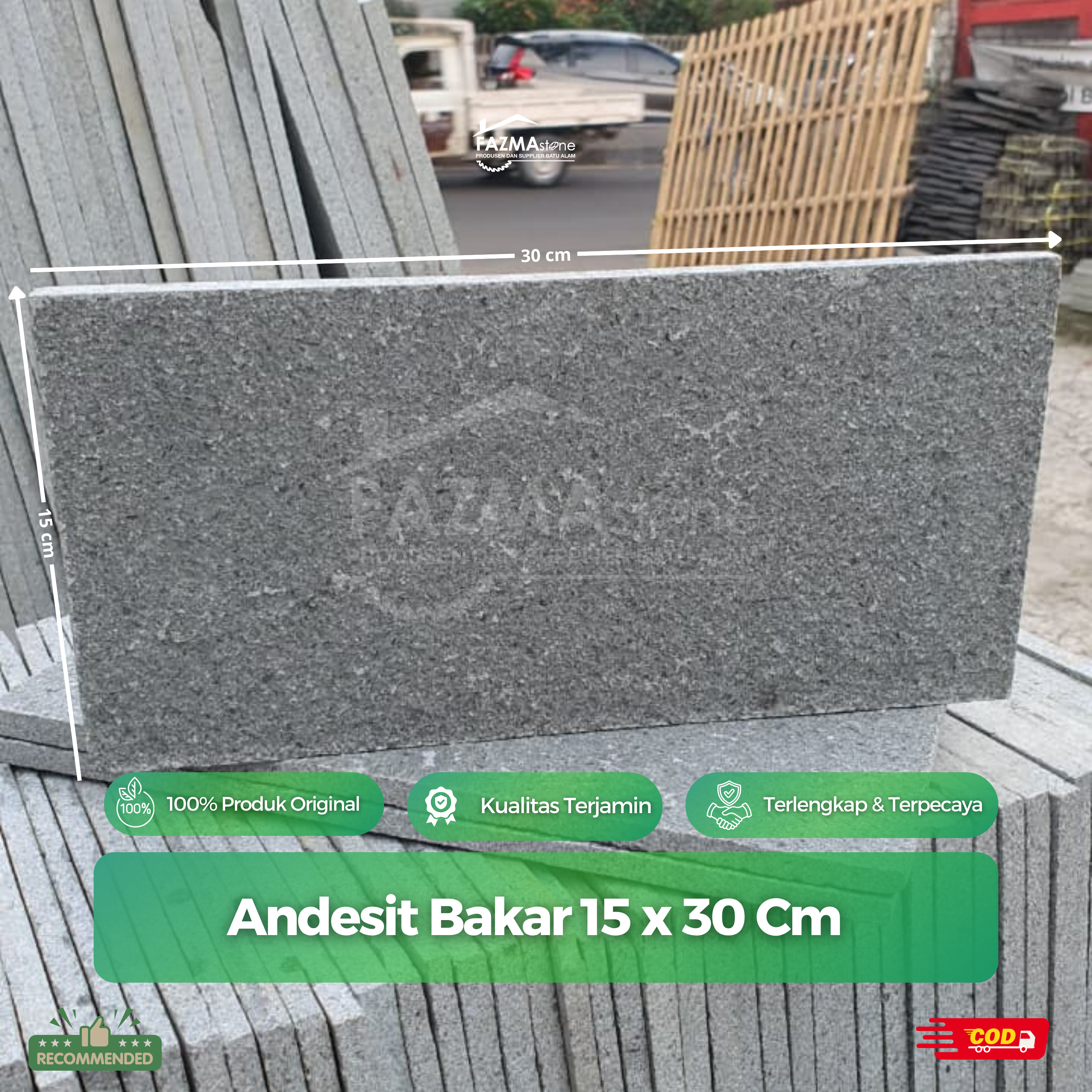Andesit Bakar 15 x 30 Cm