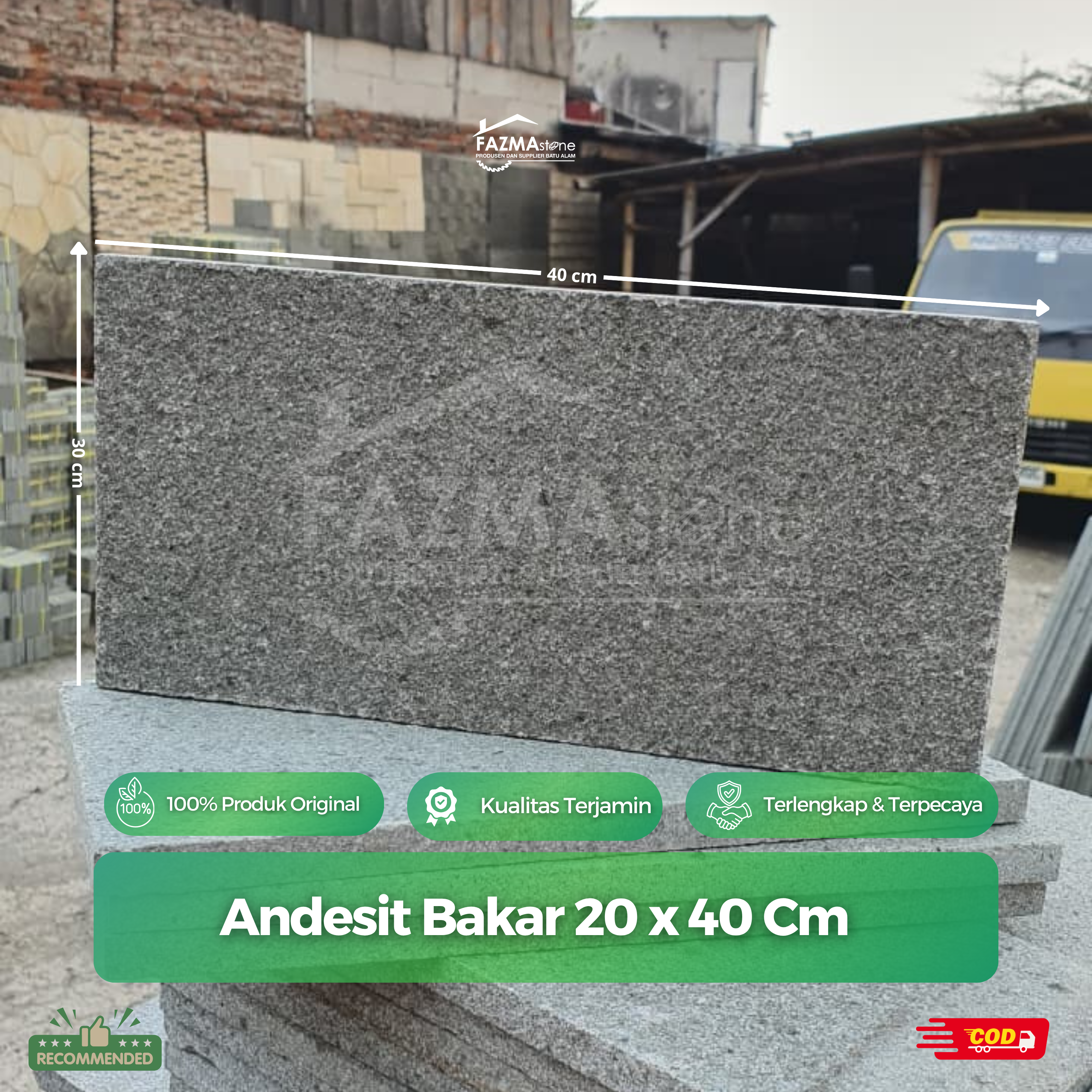Andesit Bakar 20 x 40 Cm
