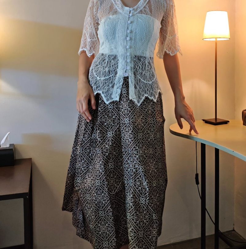 Elegant Batik Long Dress Skirt