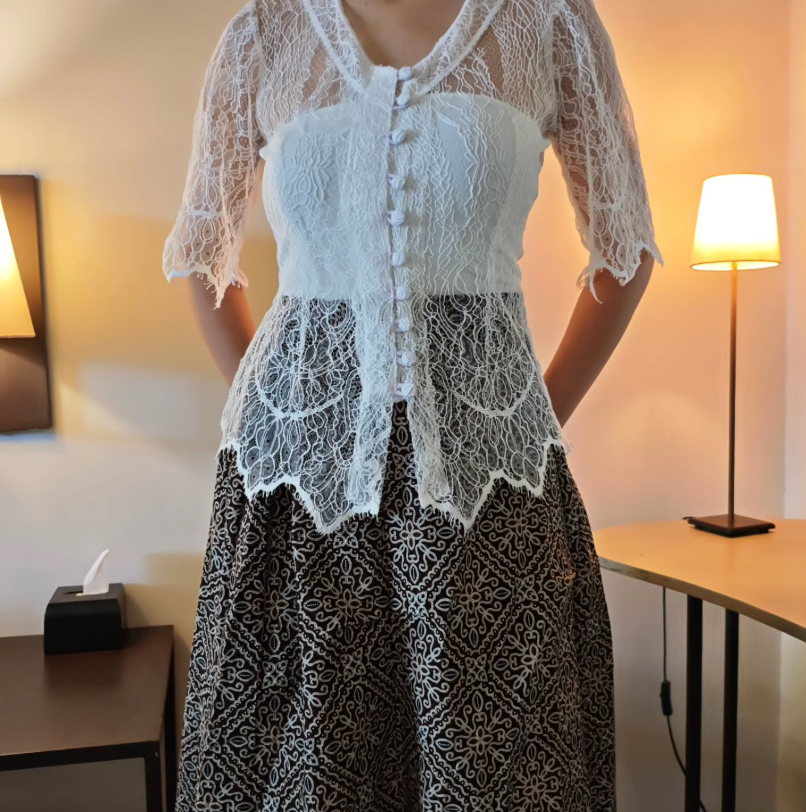 Elegant Batik Long Dress Skirt
