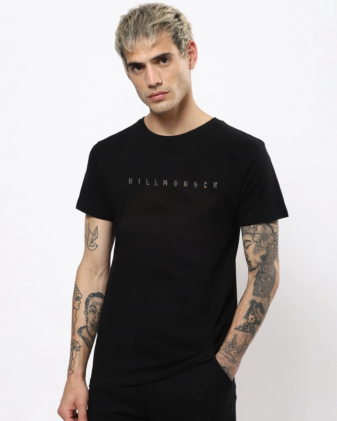 Men's Black Killmonger Graphic Printed T-shirt