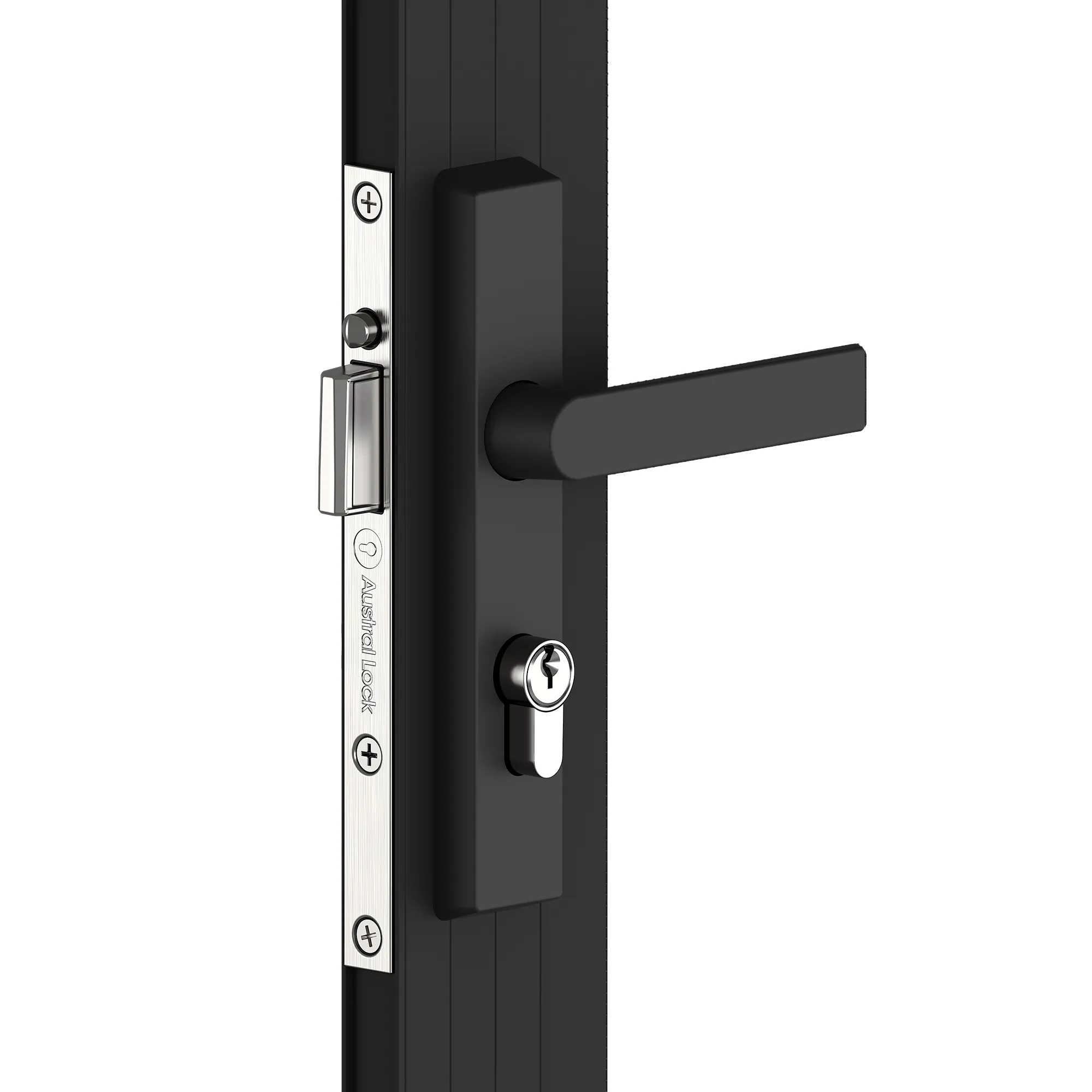 Modern Black Door Handle Set