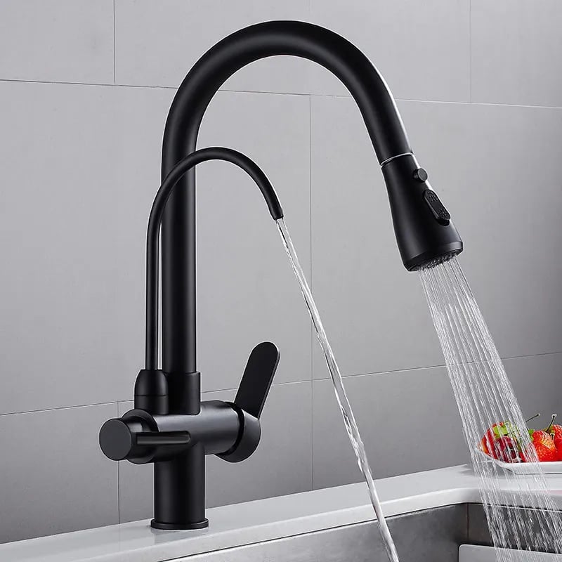 Matte Black Pull-Down Kitchen Faucet