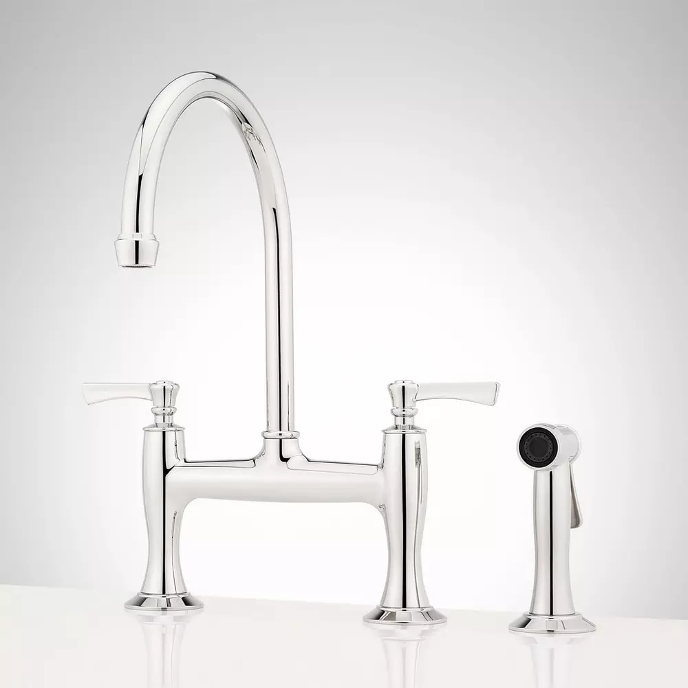 Chrome Kitchen Faucet with Side Sprayer