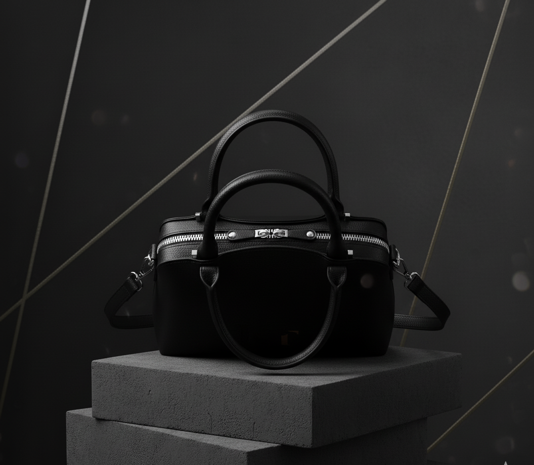 KAB TRENDS – Midnight Charm Black Leather Bag