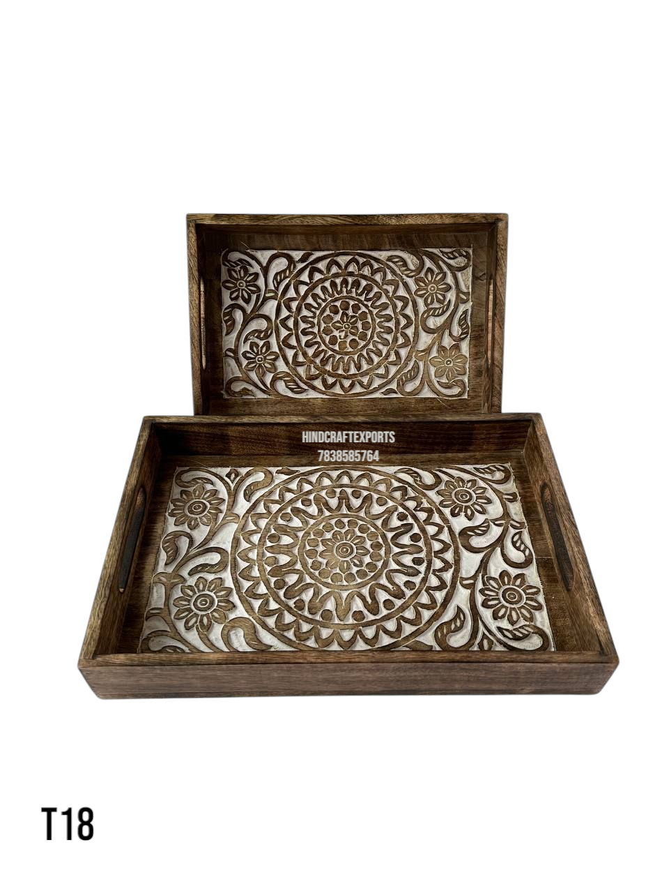 Handcrafted Wooden Tray Set