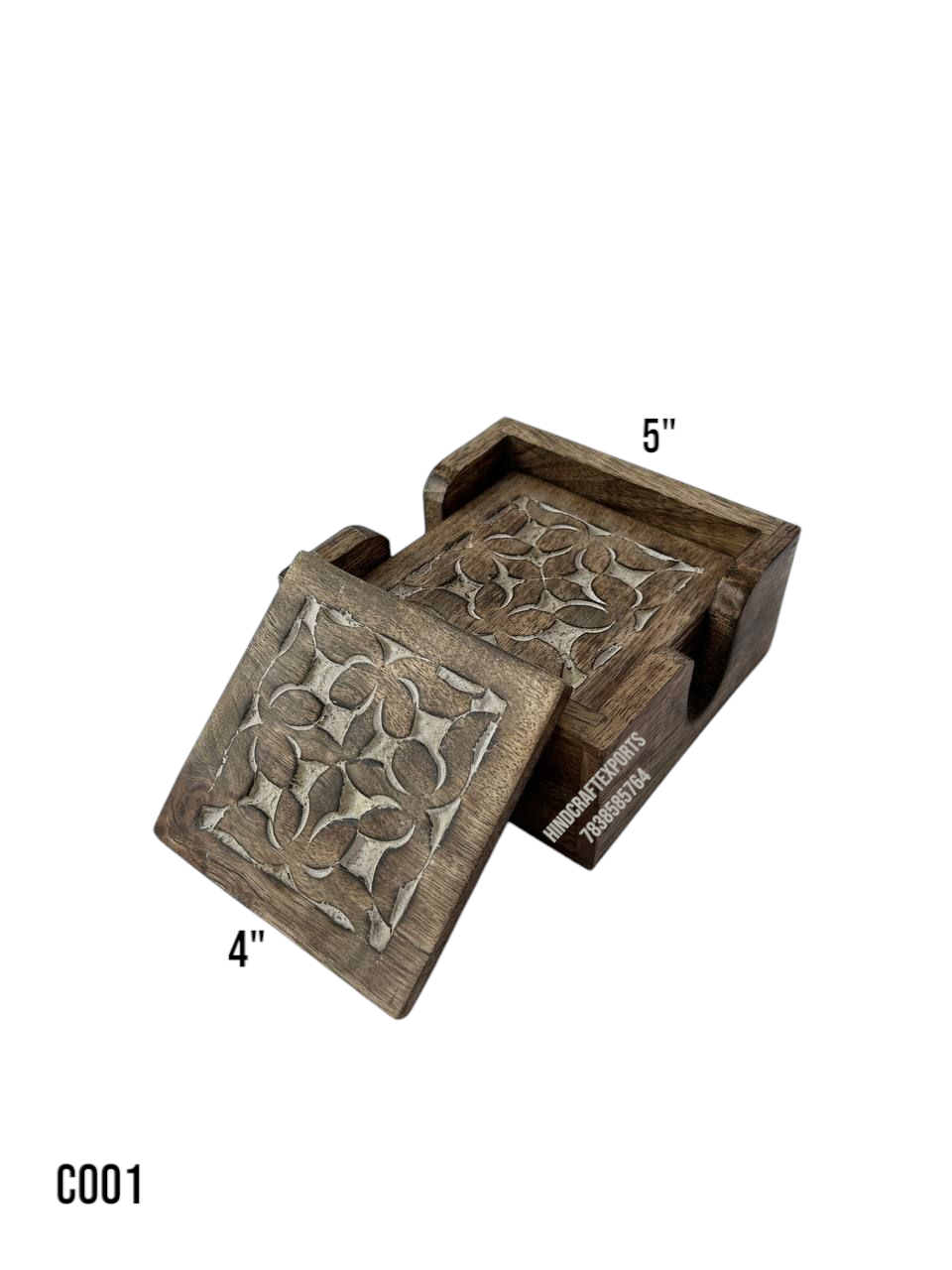 Handcrafted Wooden Coaster Set