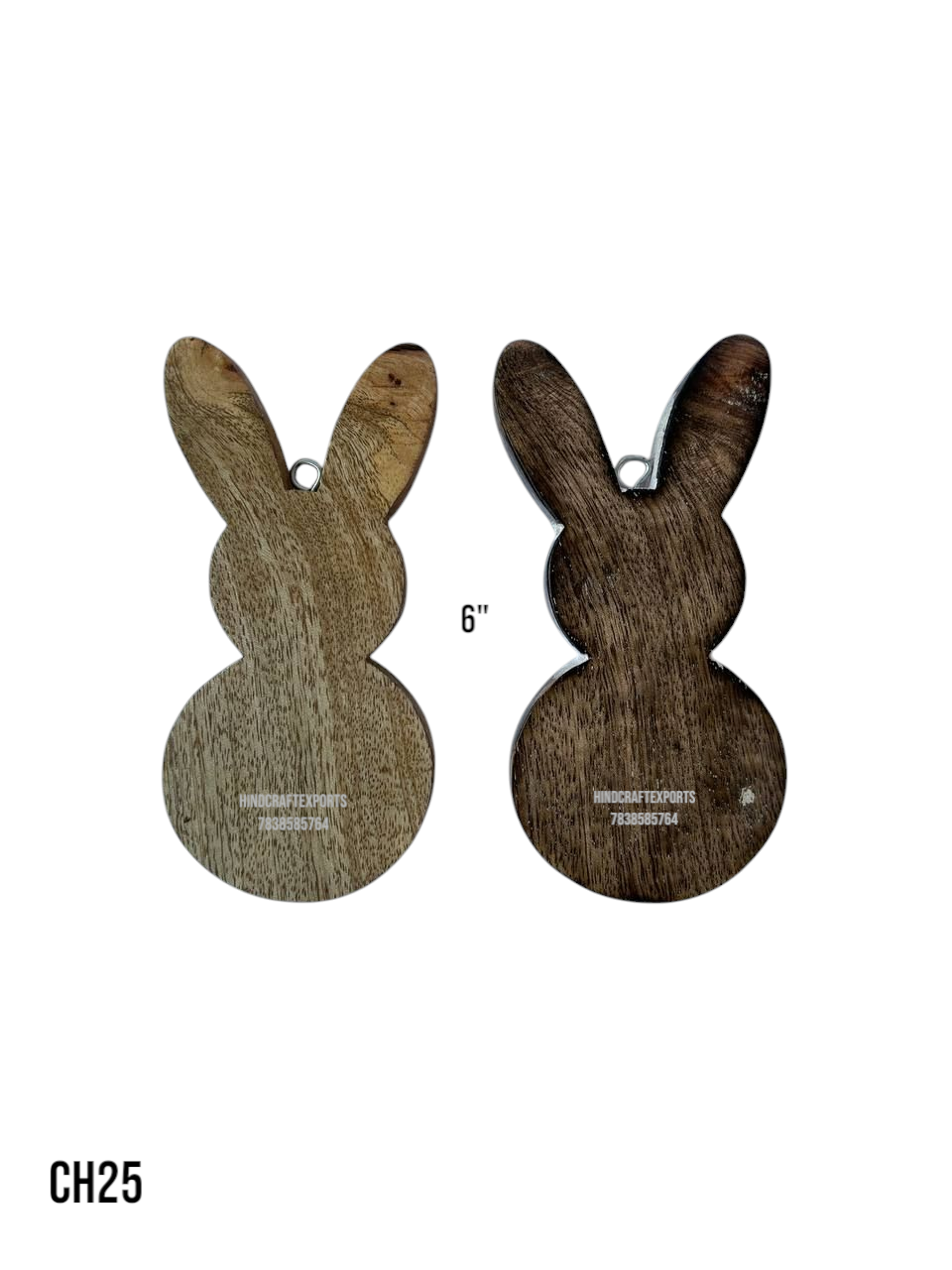 Wooden Bunny Shaped Hanging Decor