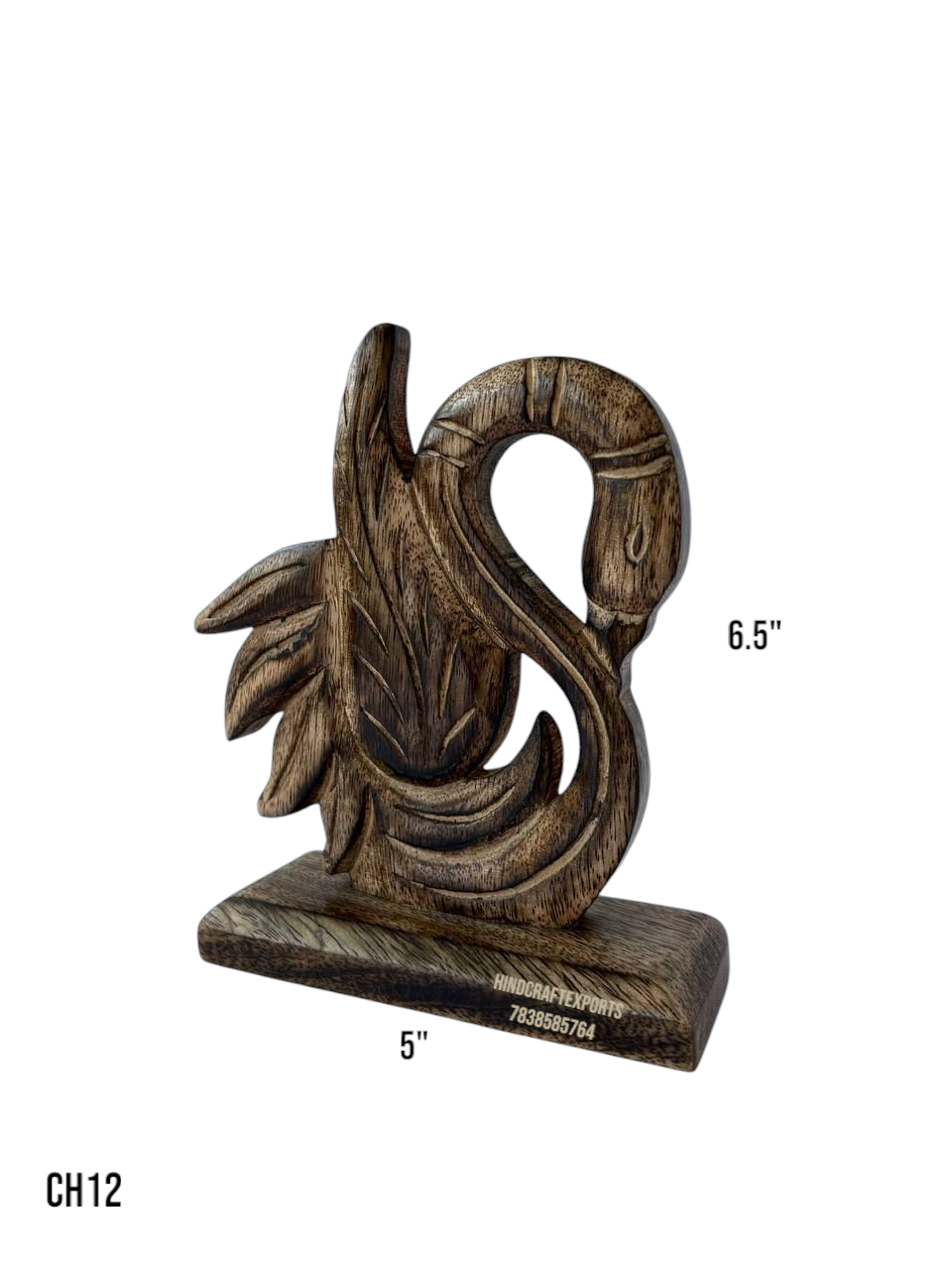 Handcrafted Wooden Swan Figurine