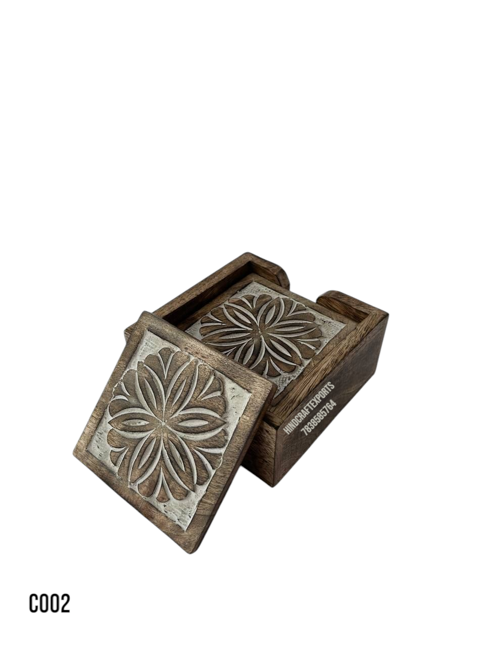 Handcrafted Wooden Coaster Set