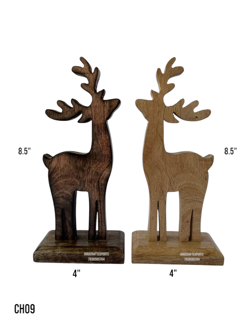 Wooden Reindeer Figurines