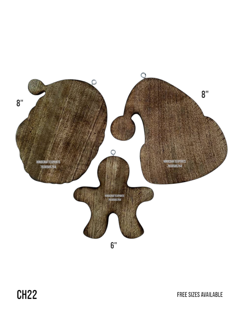 Wooden Christmas Ornaments Set