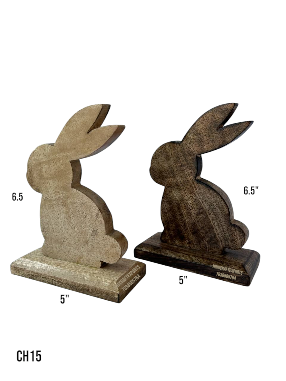 Wooden Bunny Figurine