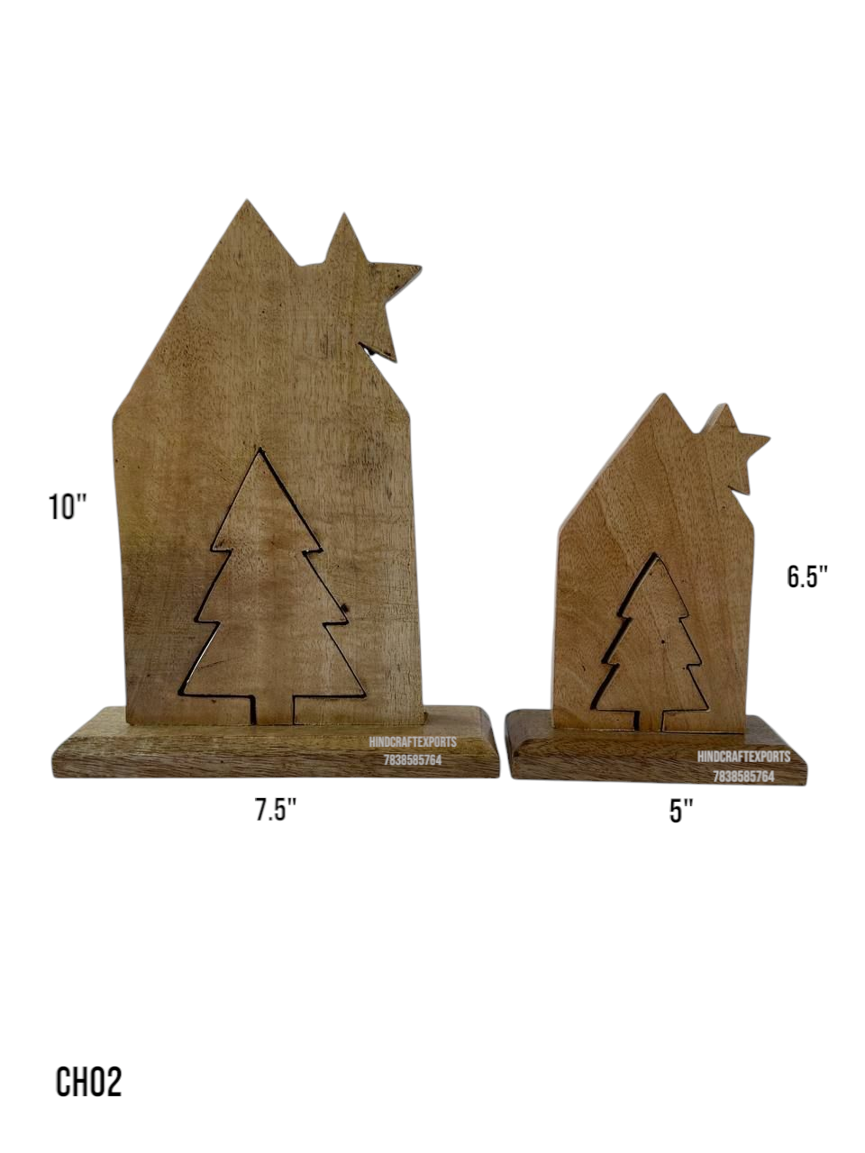 Wooden House Christmas Decor Set
